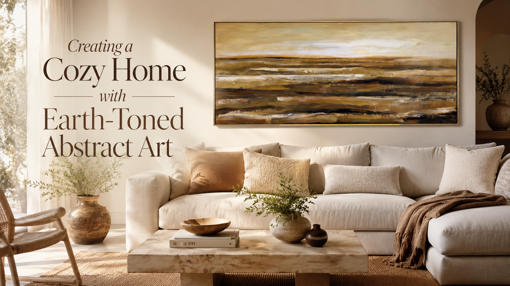 Creating a Cozy Home with Earth-Toned Abstract Art