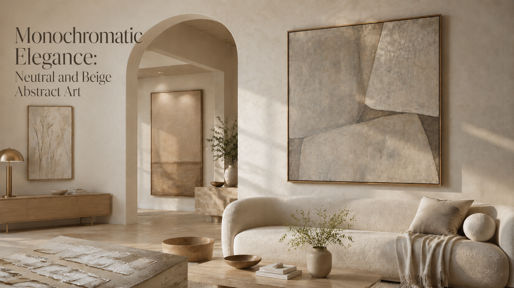 Monochromatic Elegance: Neutral and Beige Abstract Art