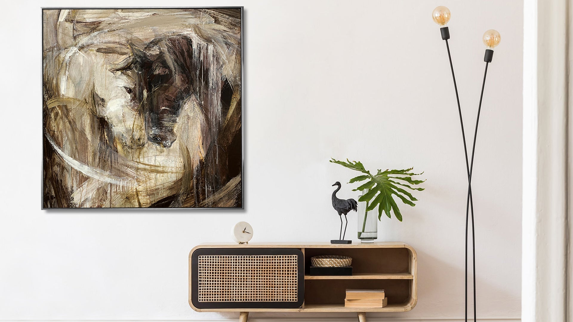 black + silver floating frame