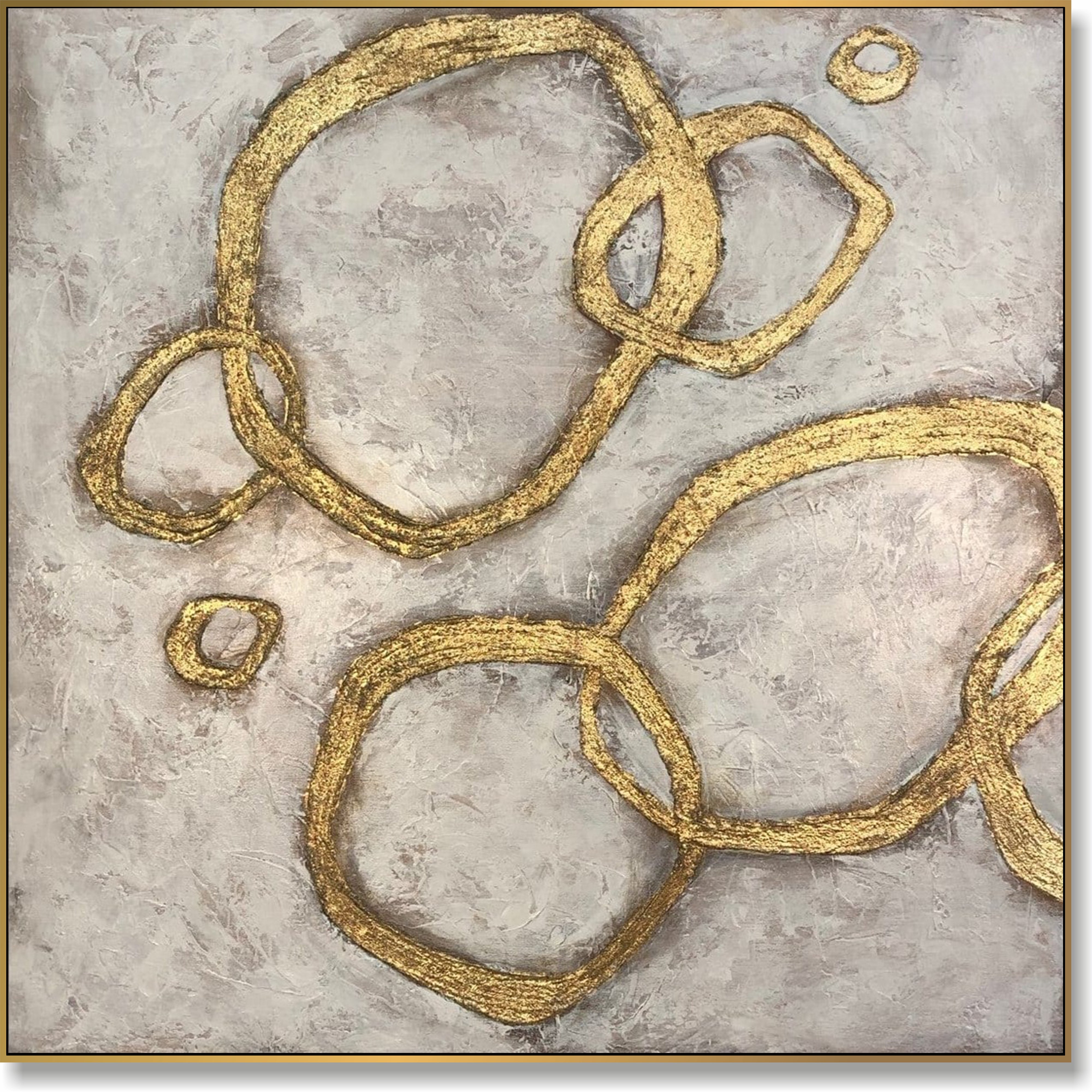 Luxury neutral abstract painting GOLDEN TWIST
