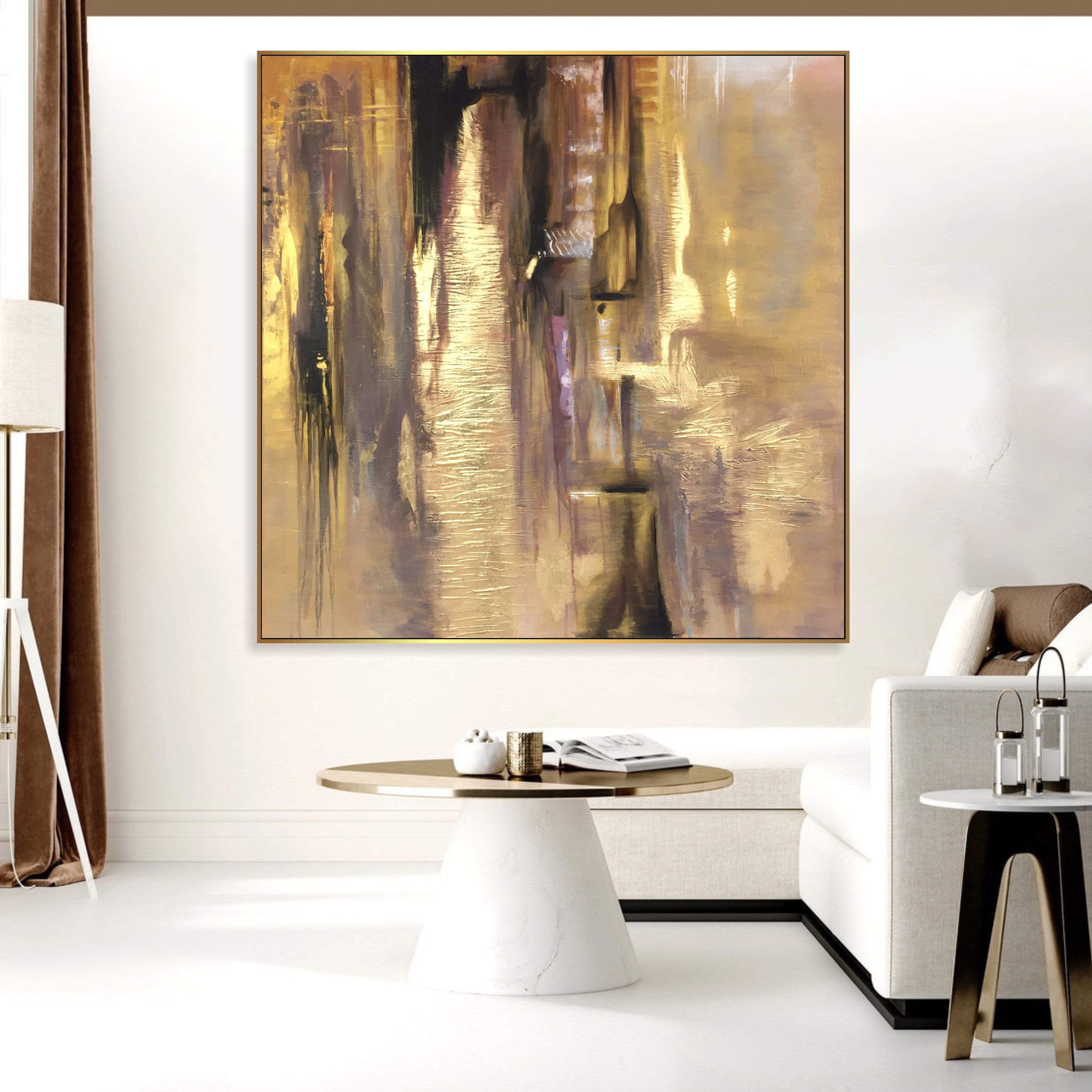 Brown tones paintings with golen accents RADIANCE OF ETERNITY