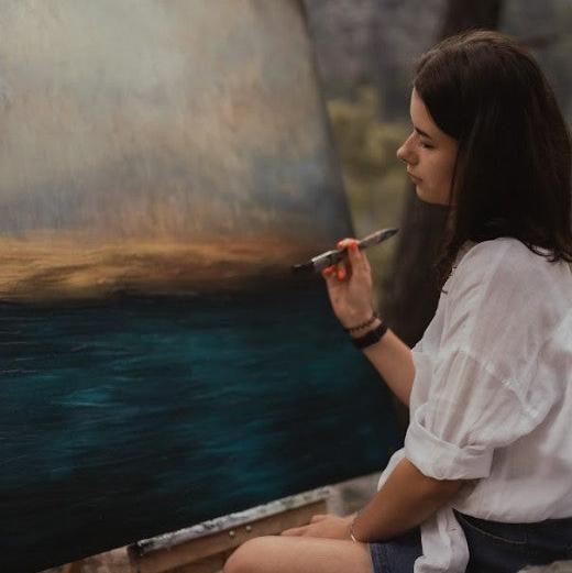 Ocean painting oil abstract WATERSCAPE