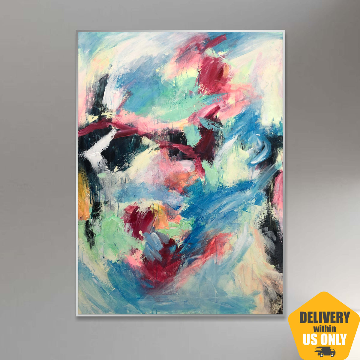 Picture of Vivid Abstract Expressionist Paintings on Canvas Original Colorful ...