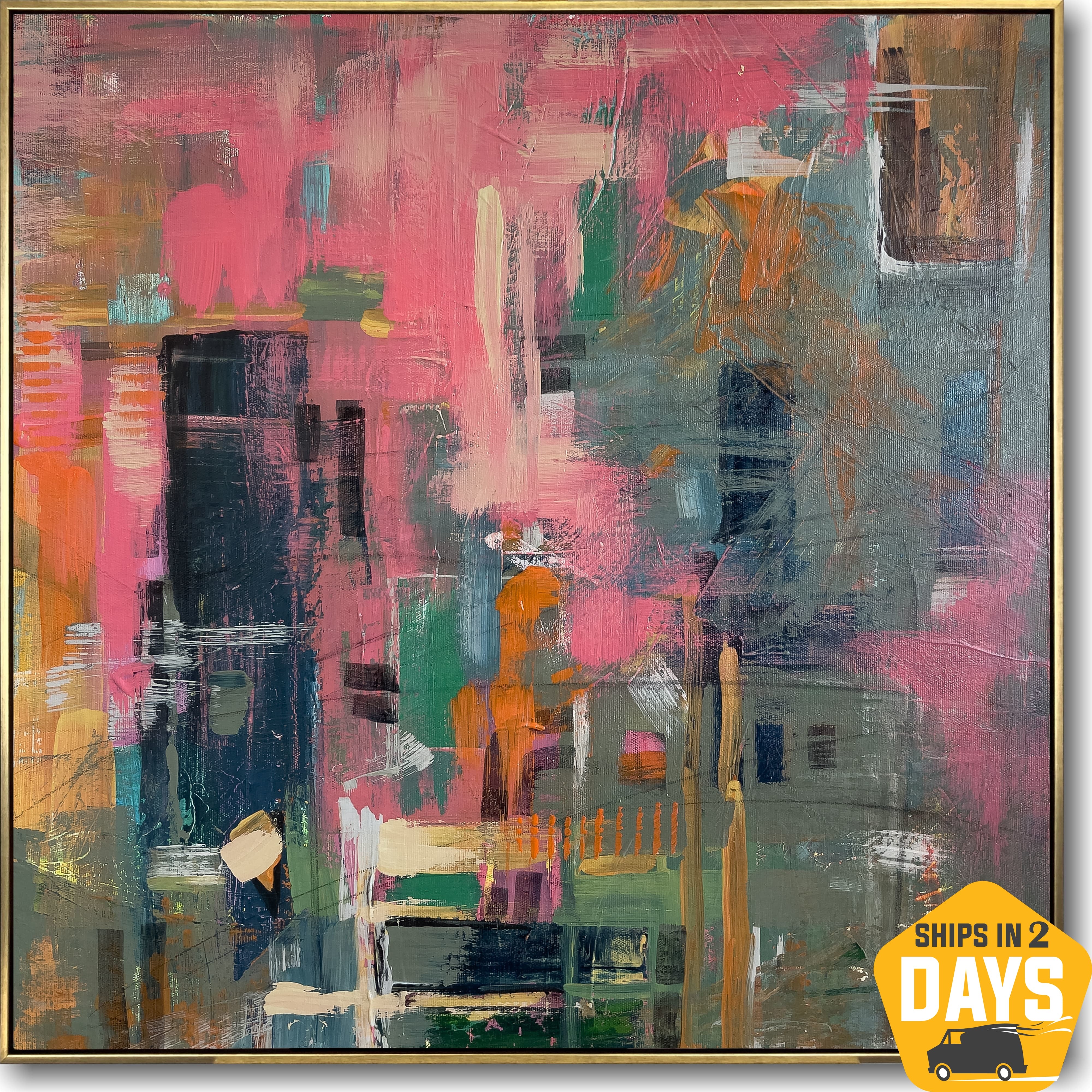 BRASS COLLISION 20"x20"