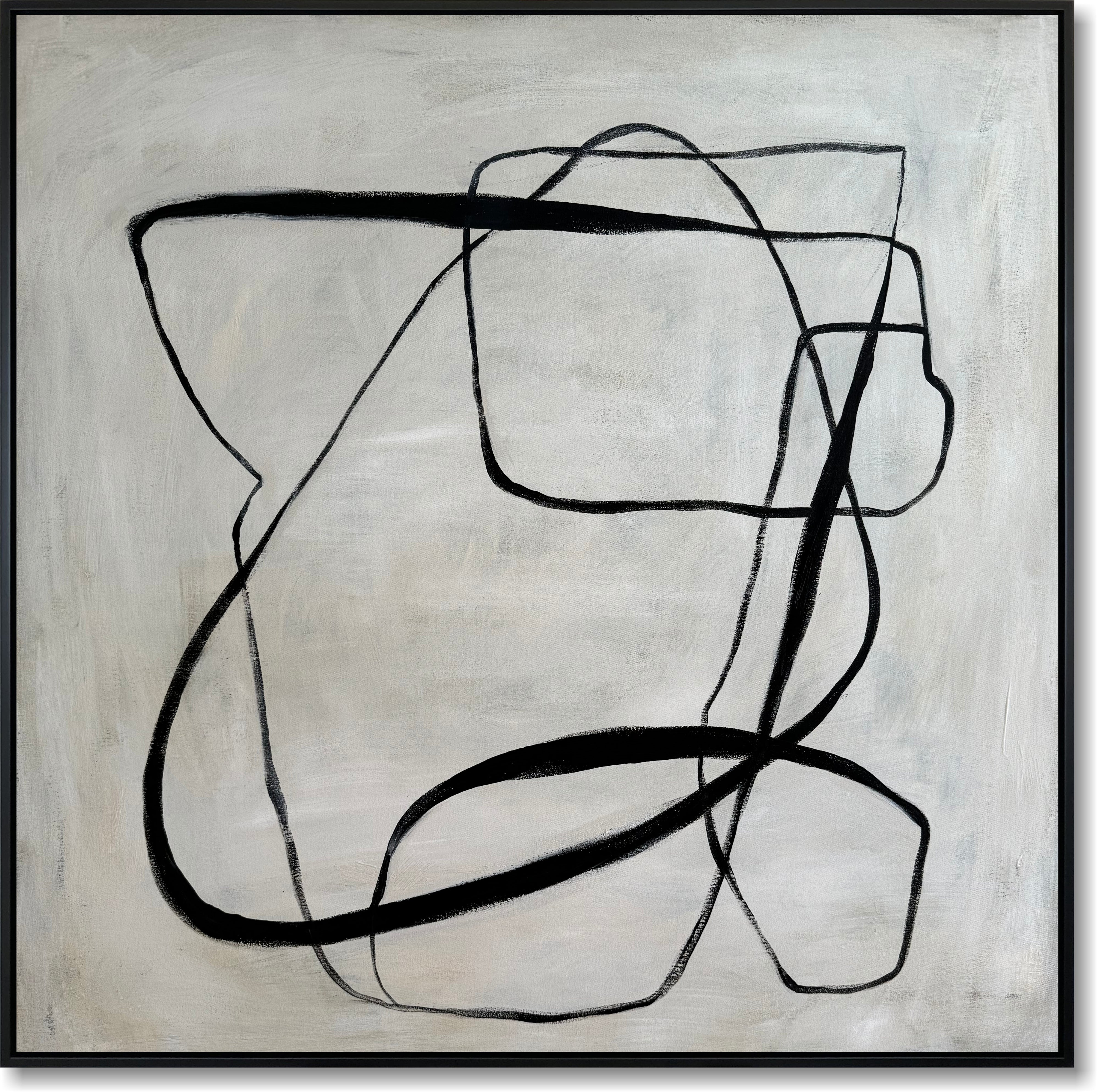 Black and white geometric art LINEAR GEOMETRIC