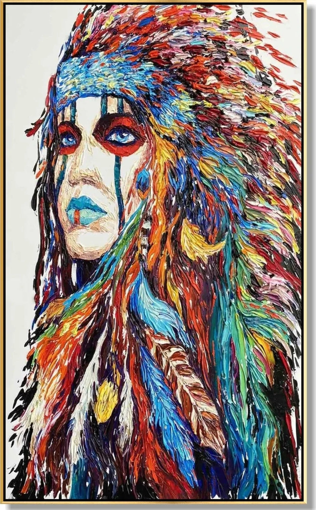 Figurative colorful abstract painting INDIAN WOMAN