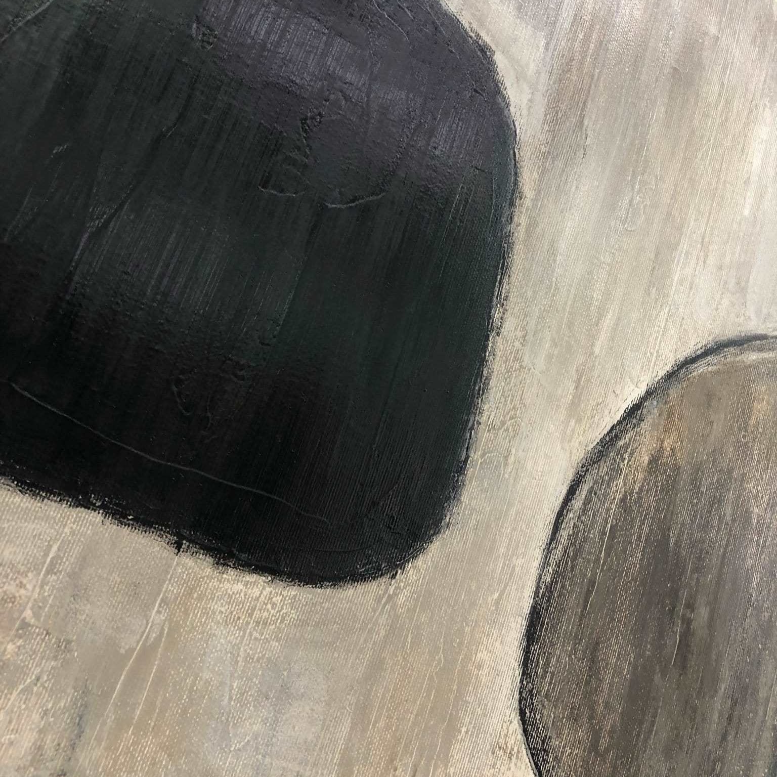 Abstract monochrome geometric painting SILHOUETTE