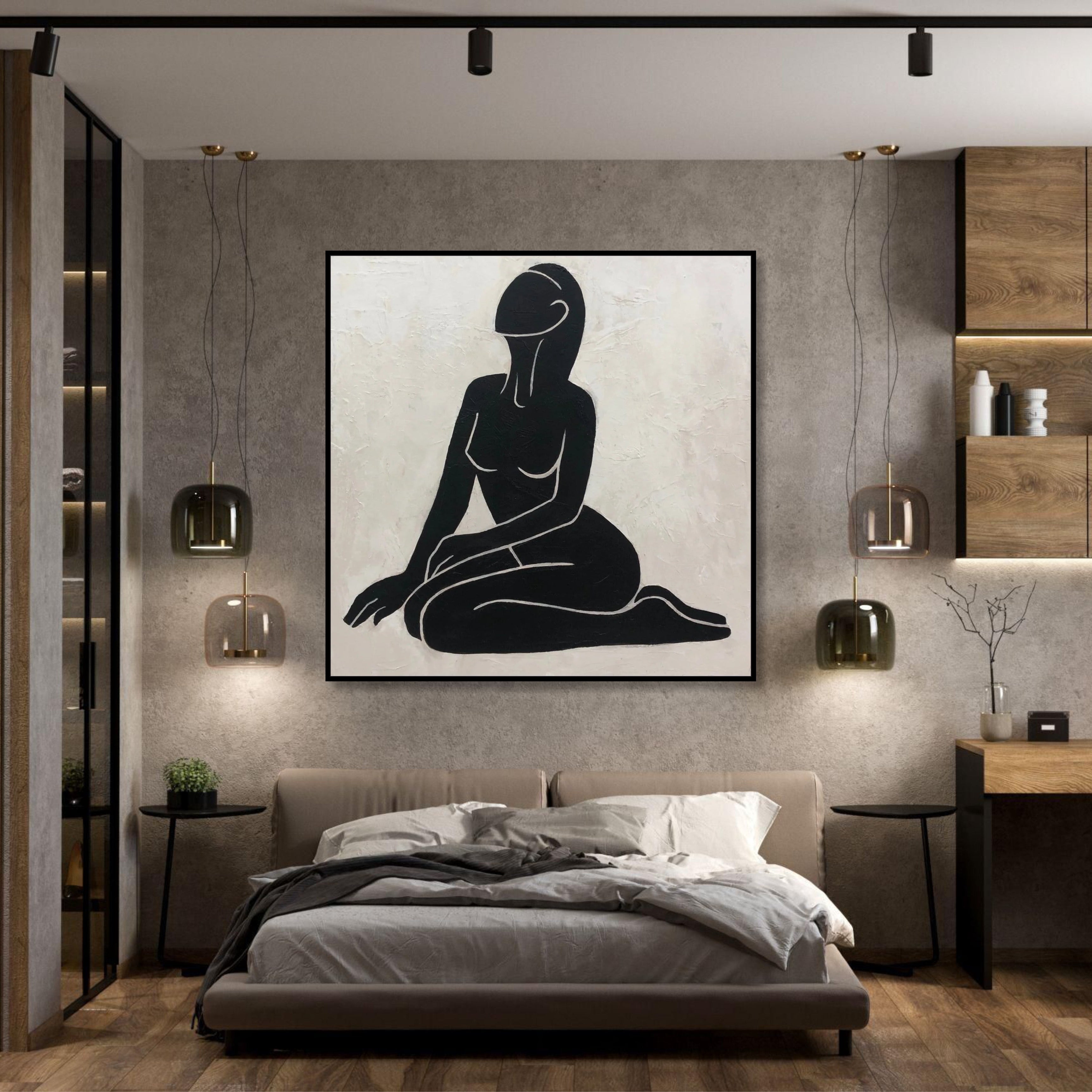 Monochrome figurative abstract art NAKED BEAUTY