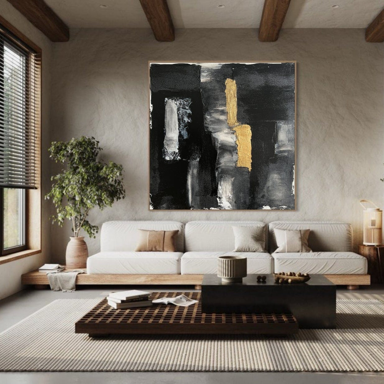 Textured minimalist layers painting BREAKTHROUGH