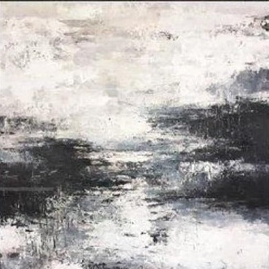 Large original black and white art FOGGY MORNING