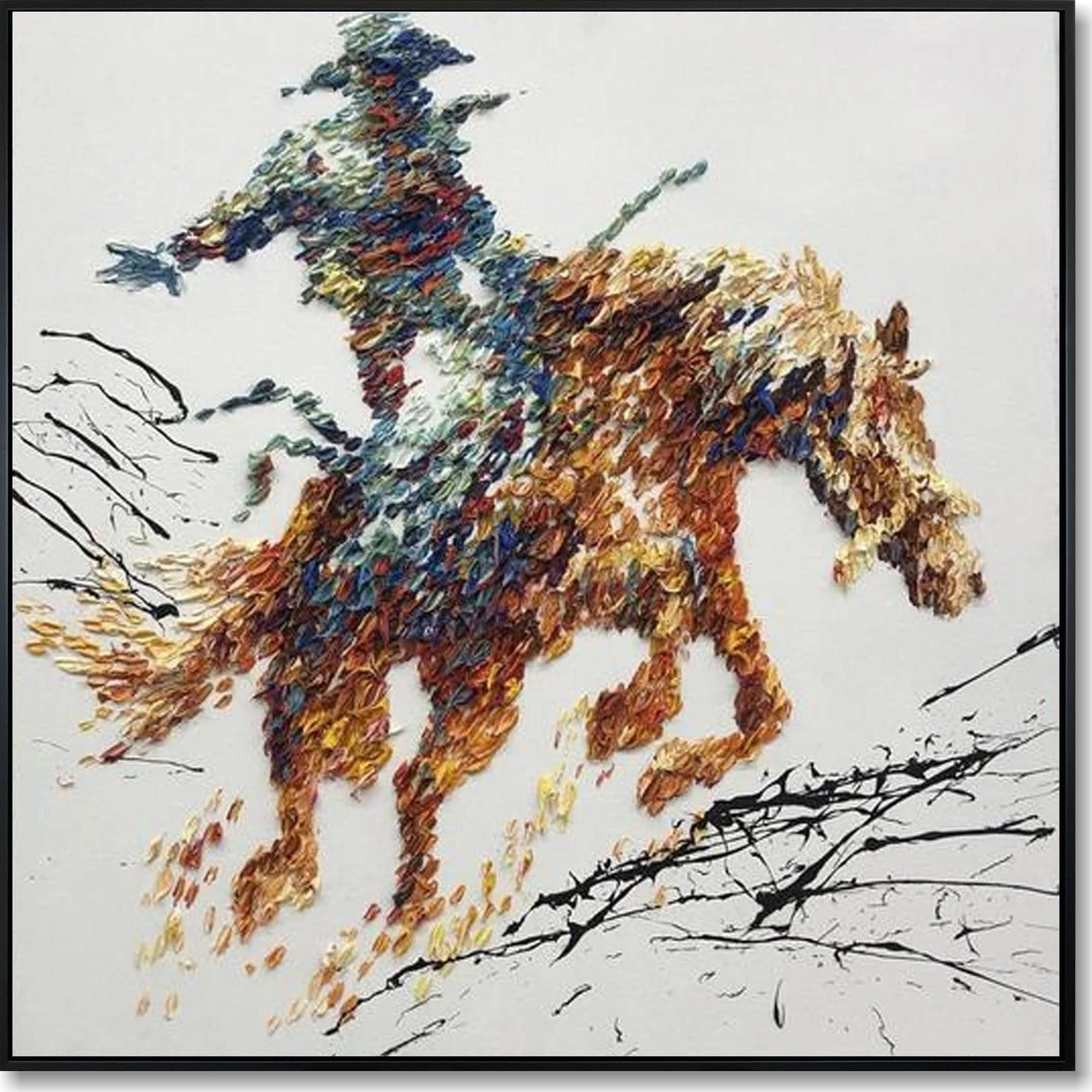 Abstract animal and cowboy art UNBRIDLED SOUL