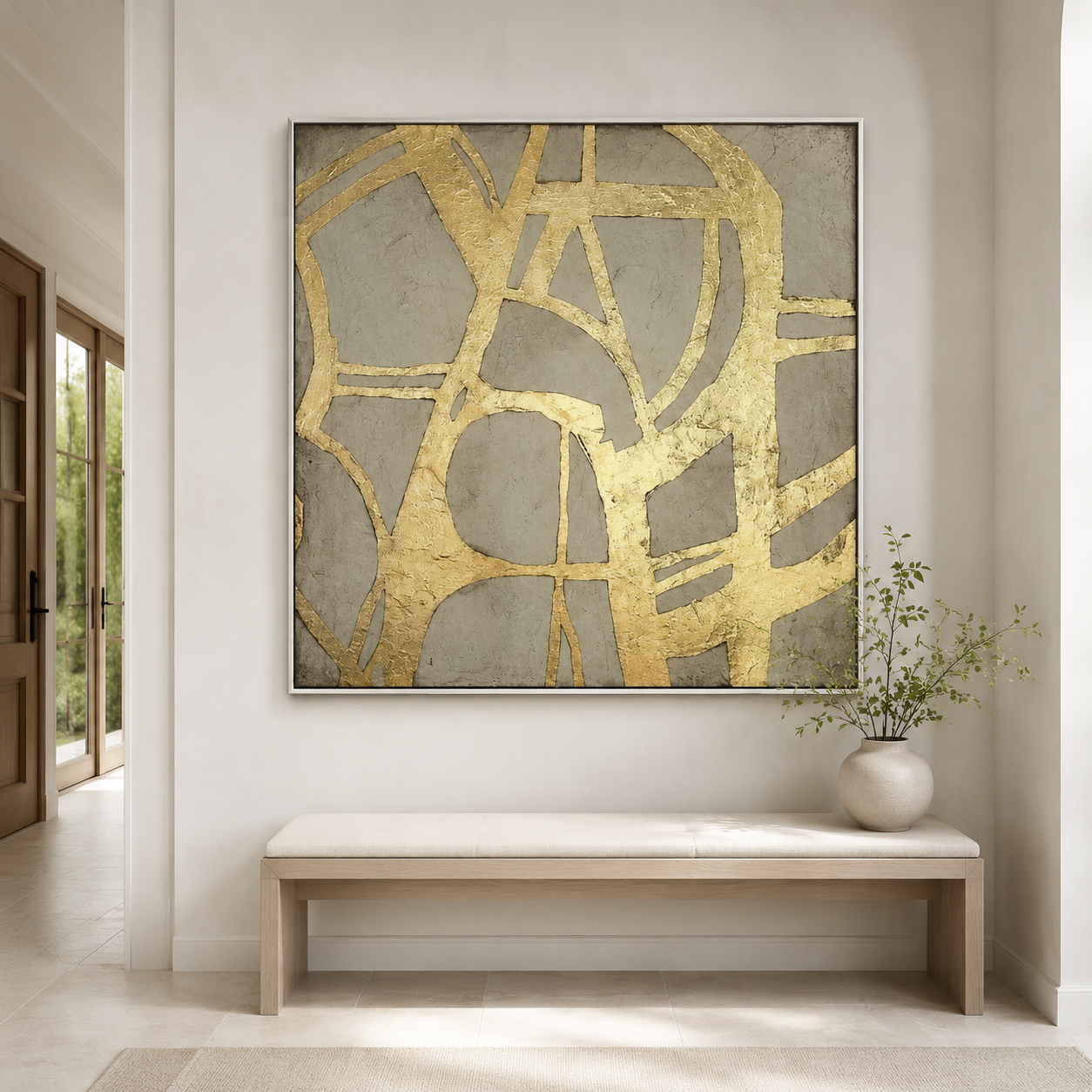 Golden line abstract modern art GOLDED GATE