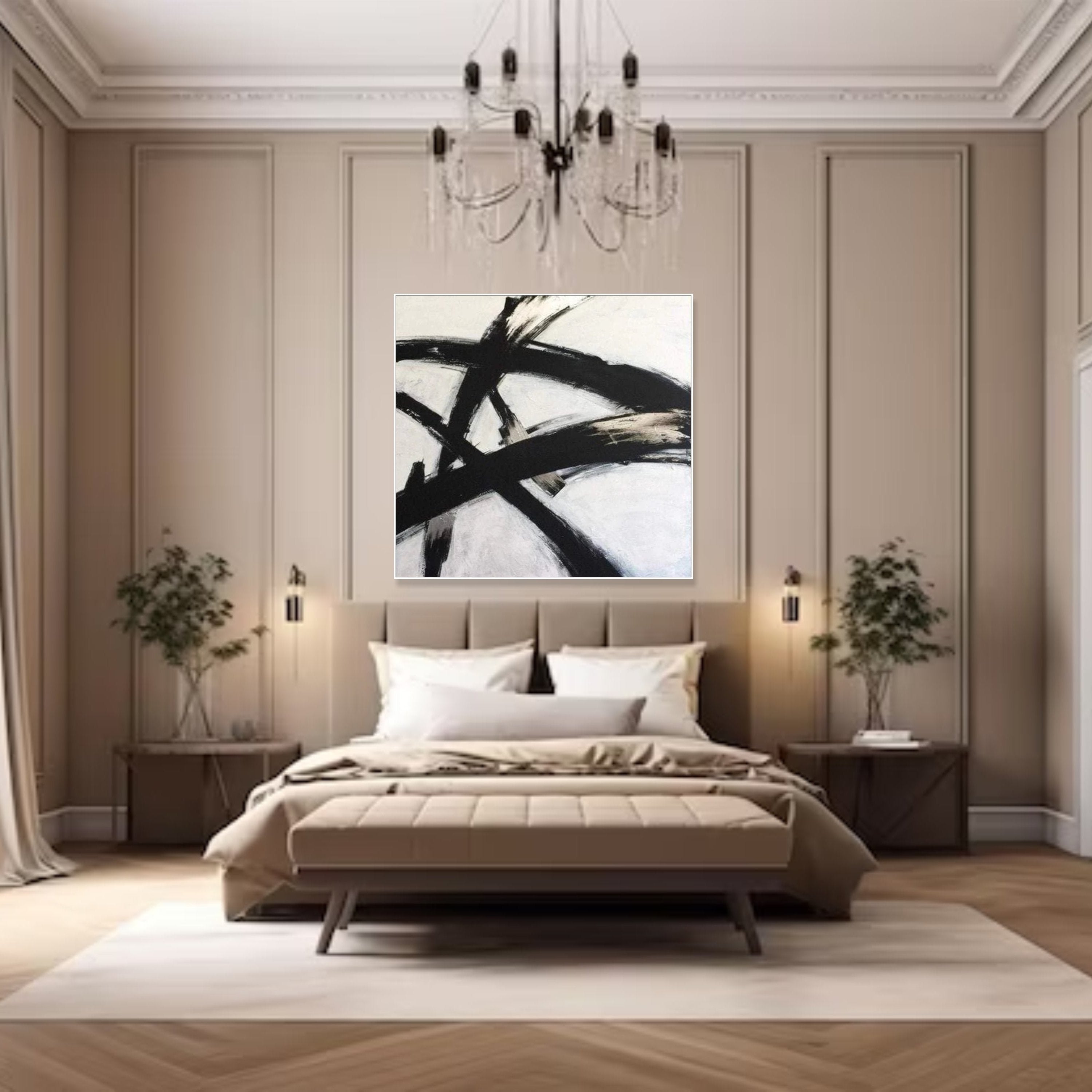 Black and white painting BLACK GLARE