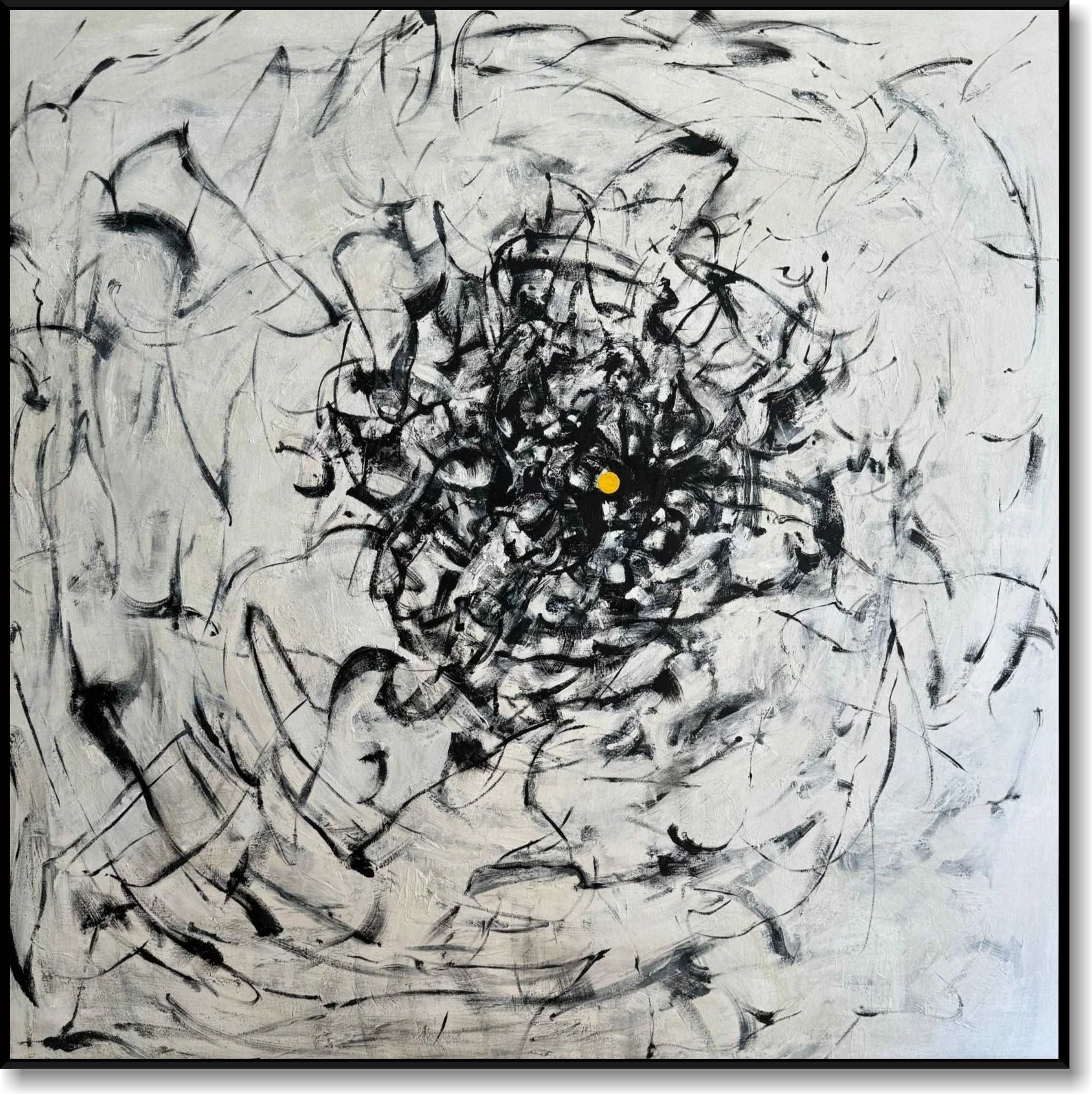 Minimalist black and white painting ABSTRACT ZEN