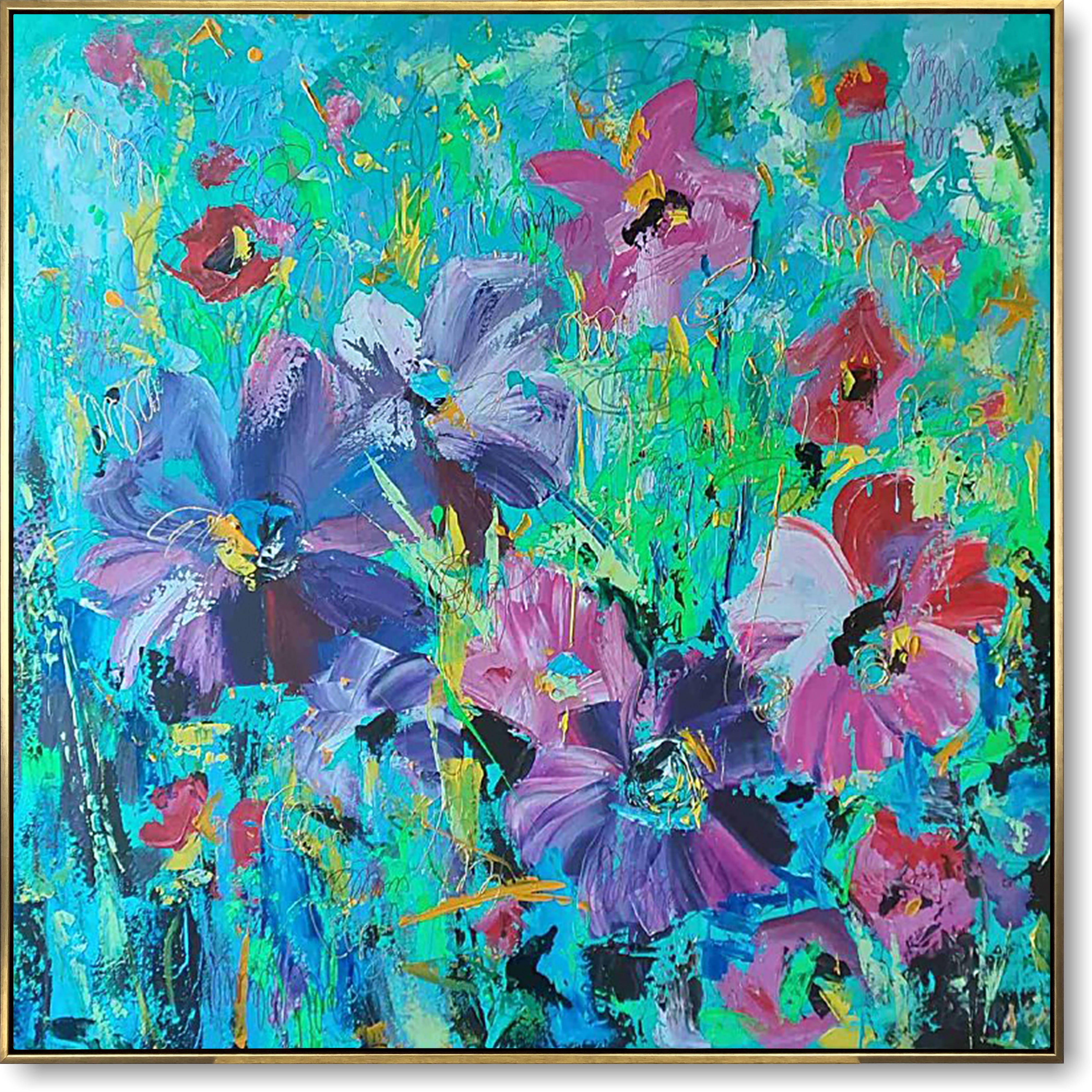 Abstract nature-inspired colorful paintings FLORAL RESONANCE