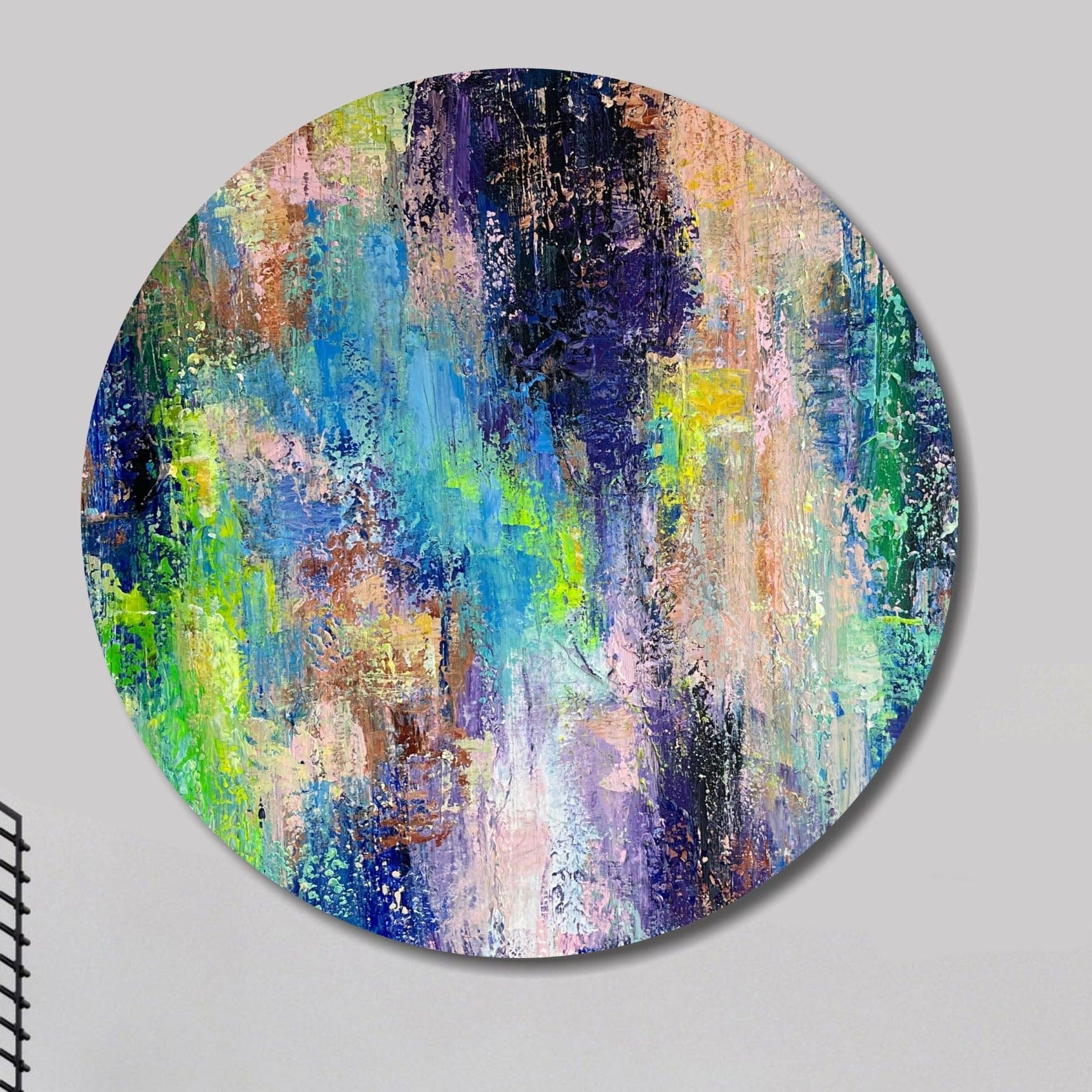 Abstract Colorful Round Painting On Canvas Acrylic Textured Wall Hanging  Decor Hand Painted Art Abstract Decor for Office Decor | COLORFUL MANUAL