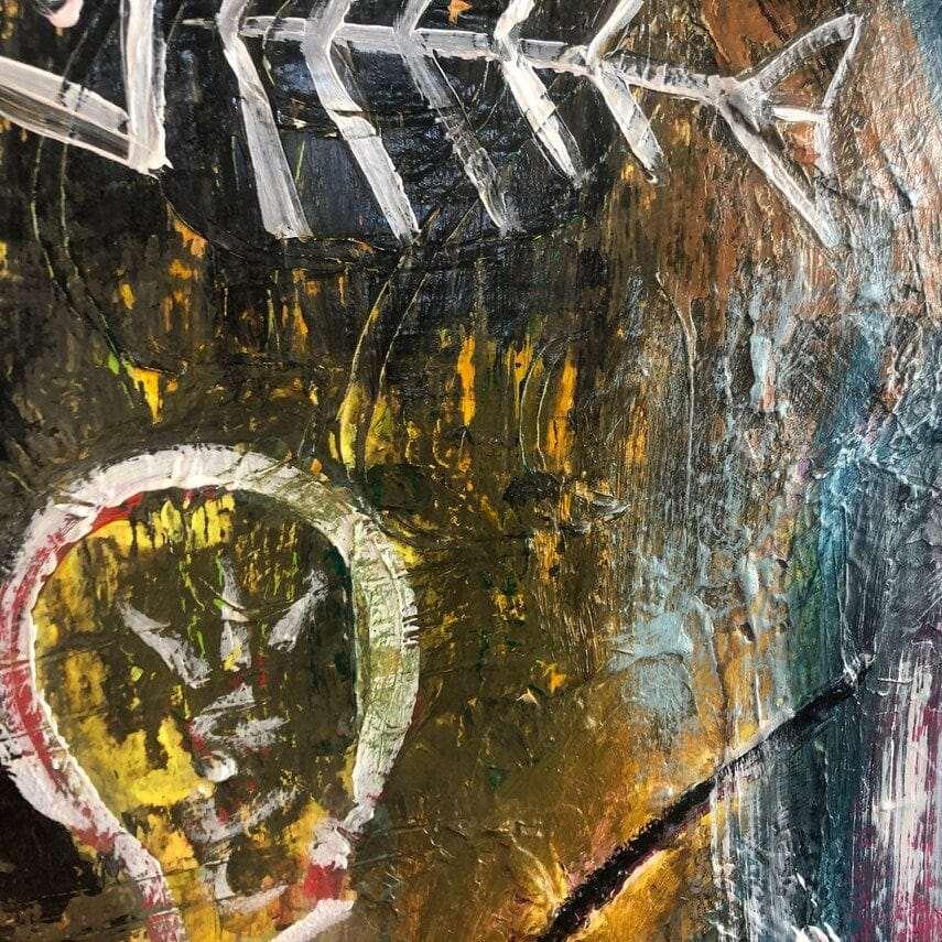 Abstract contemporary graffiti style art SKULL