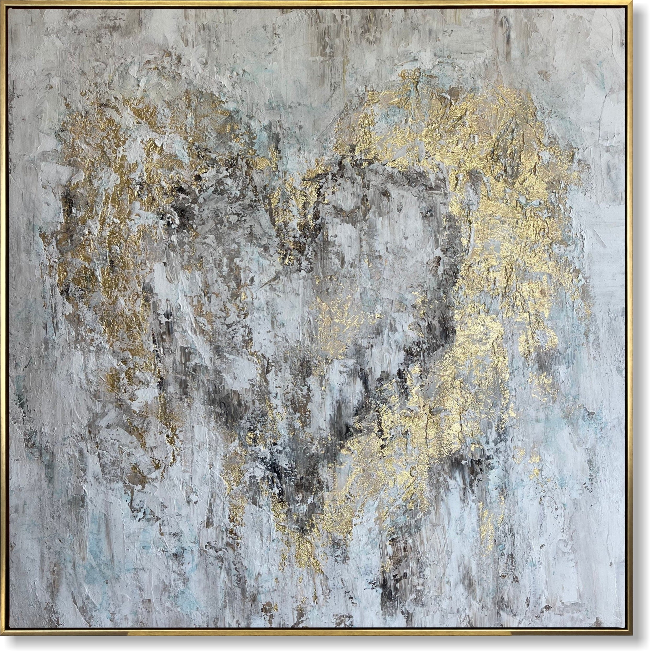 Romantic heart canvas paintings GRAY HEART