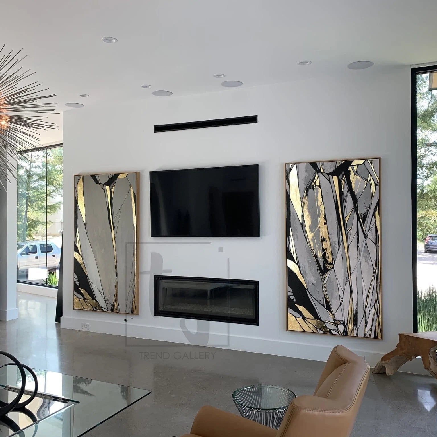 Vibrant textured abstract paintings set ROCK BLOOM