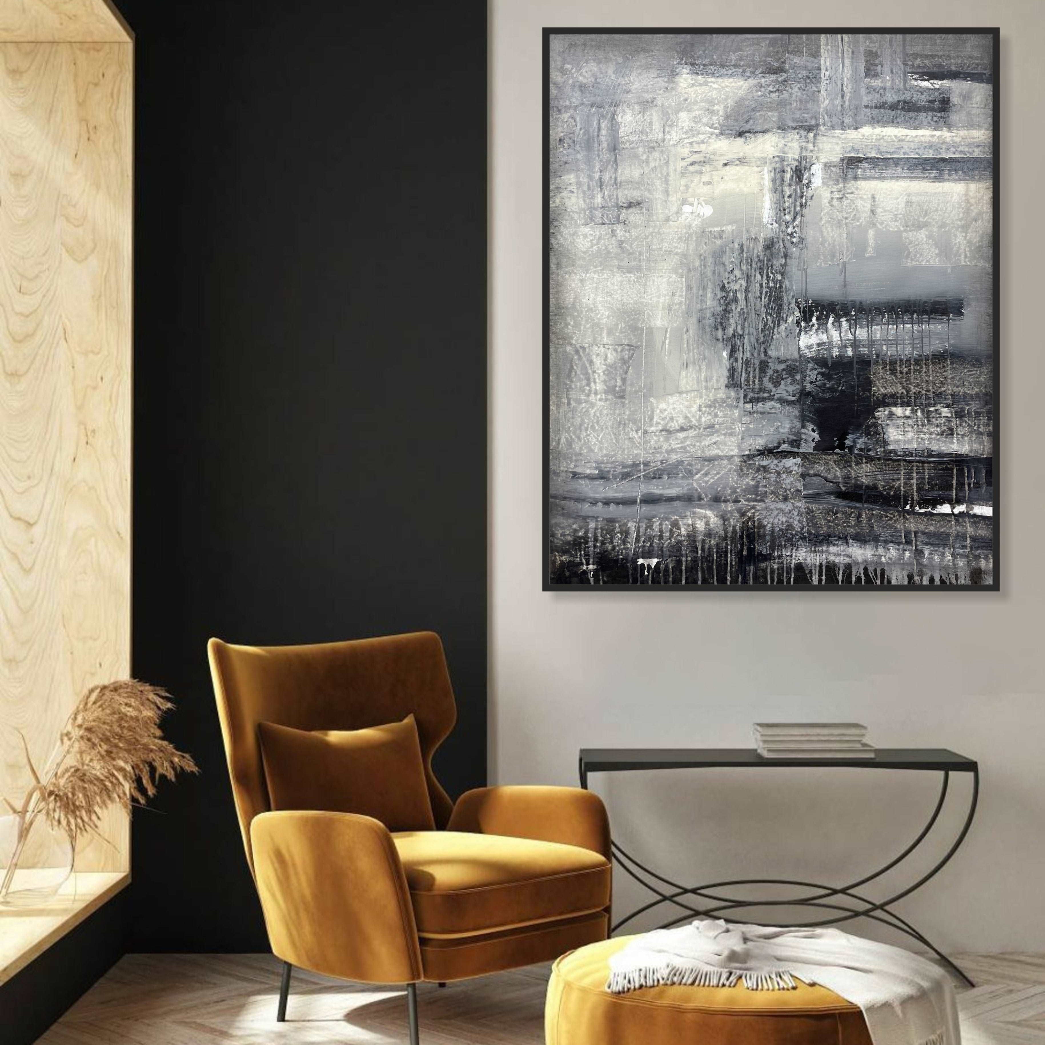 Abstract Grayscale Art ASSOCIATION 242 39.3"x31.5"