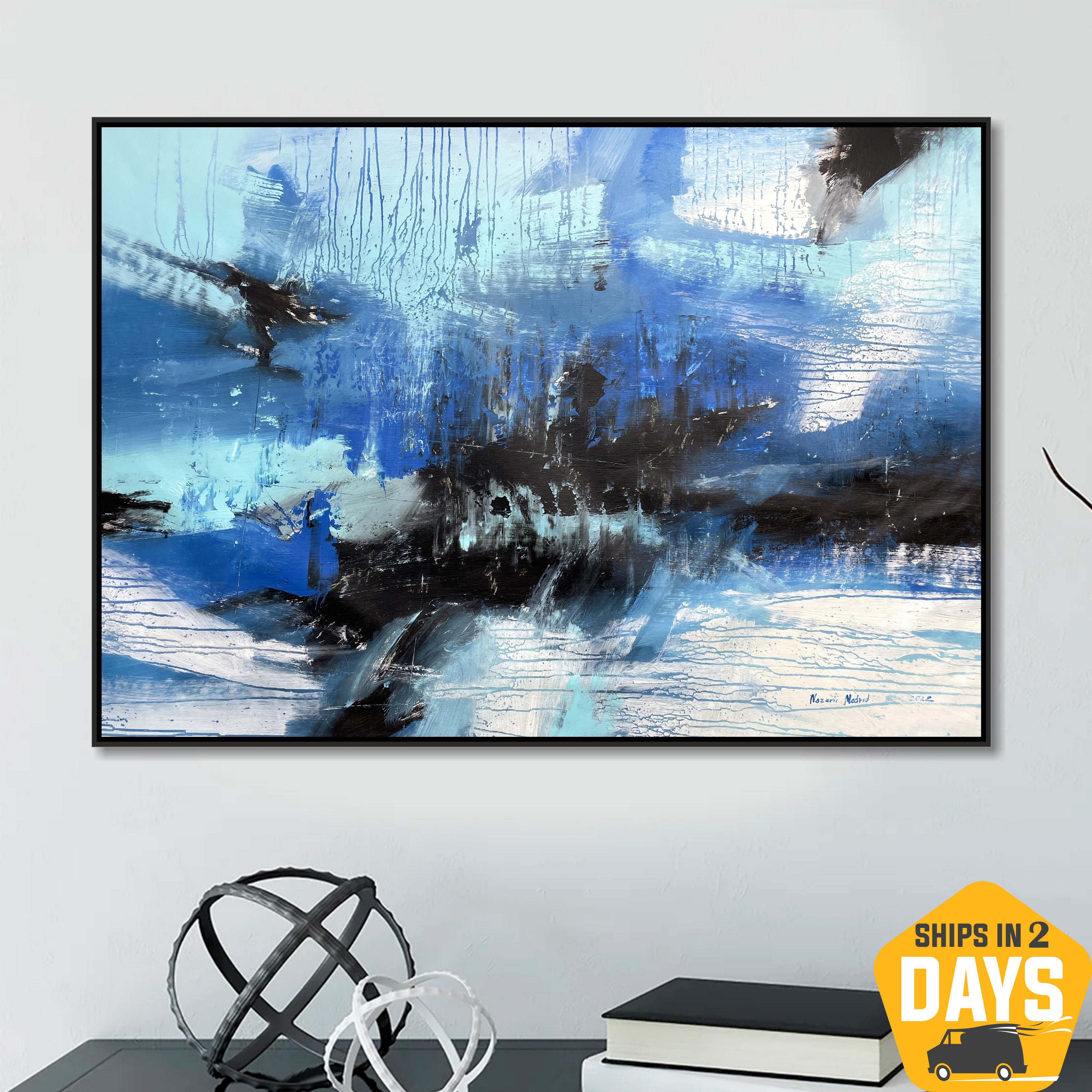 Abstract Blue Painting ASSOCIATION 216 35.4"x51.2"