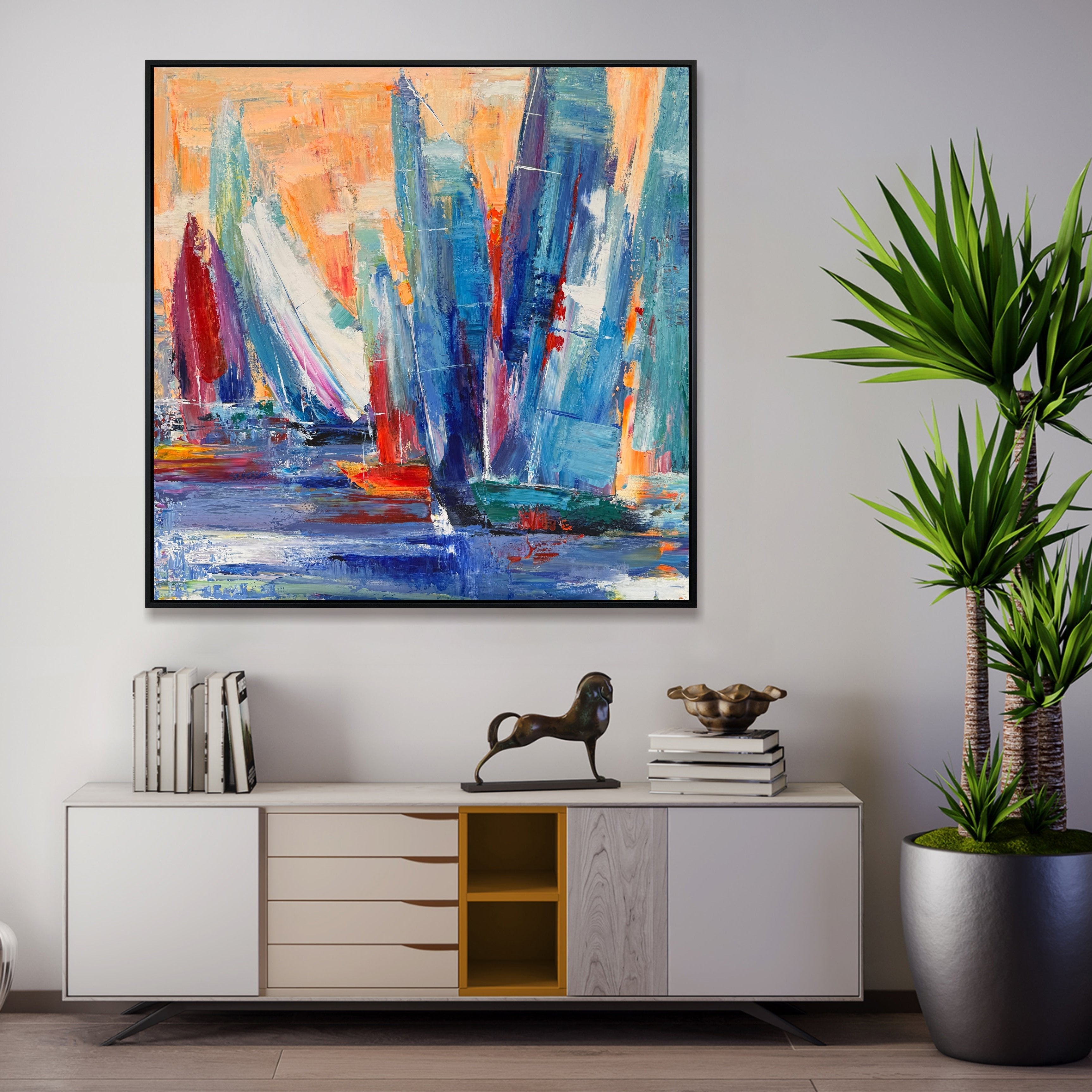 Large Acrylic Abstract Painting SAILING DREAM
