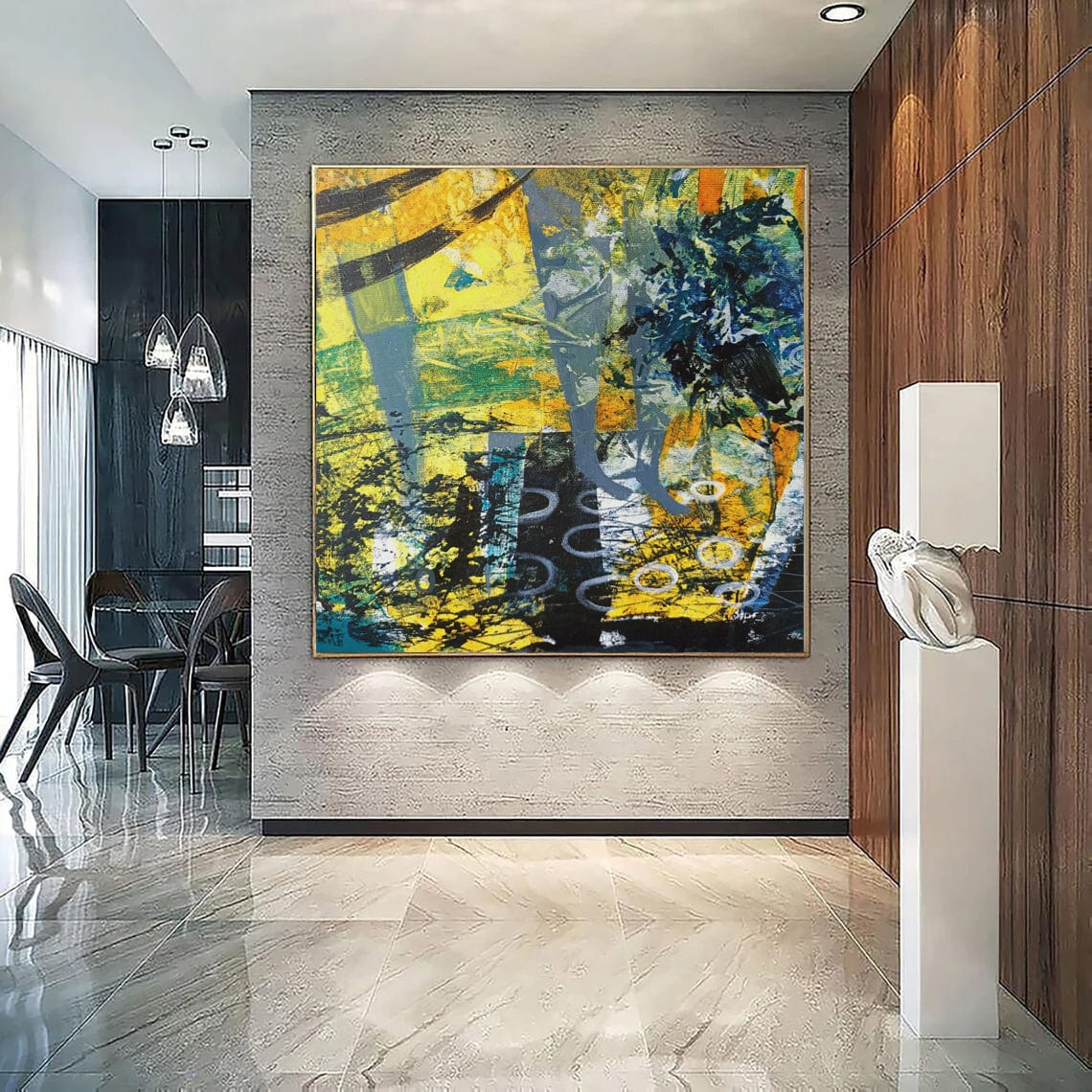 Expressive vibrant abstract modern painting BIZARRE WORLD