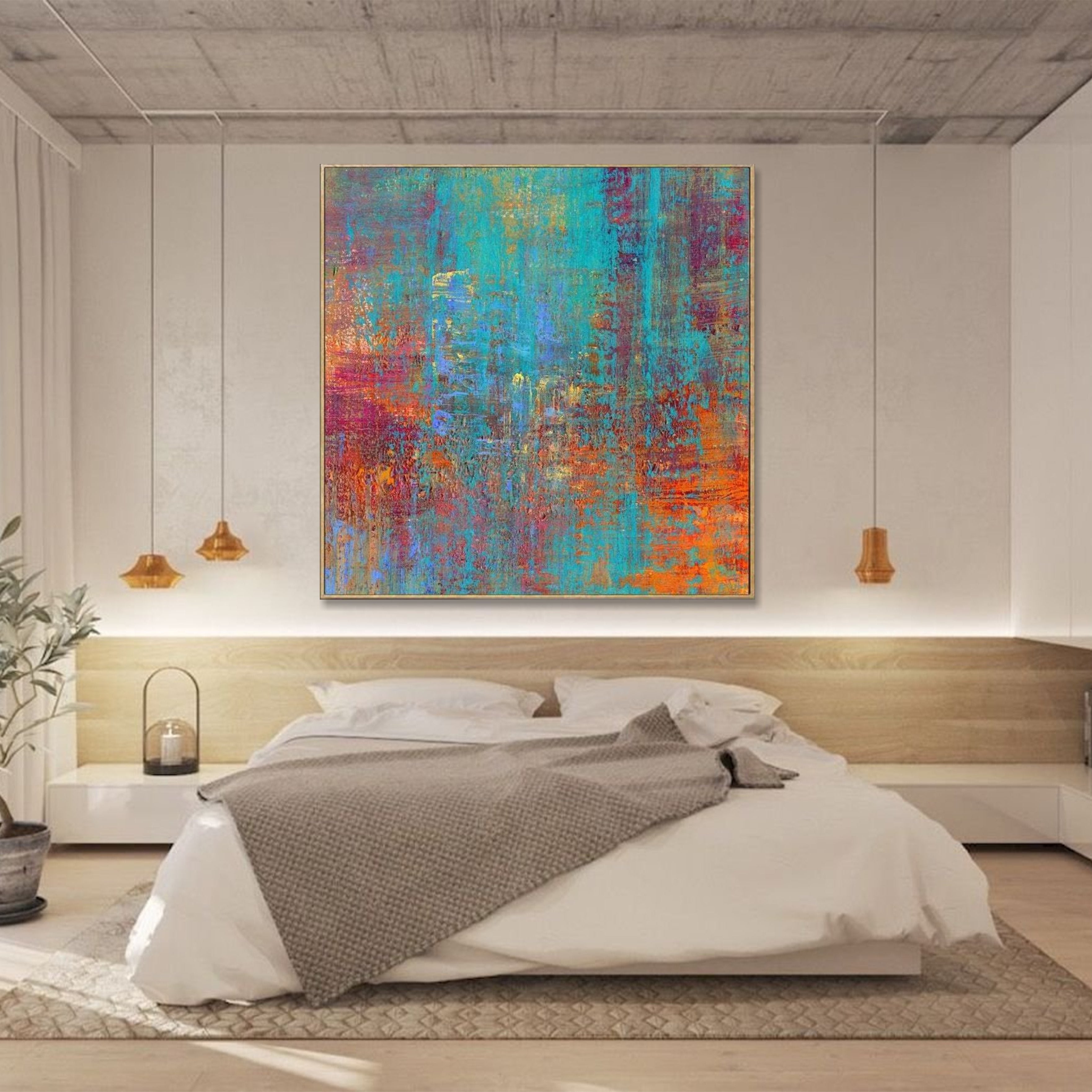 Textured abstract painting RIOT OF COLORS