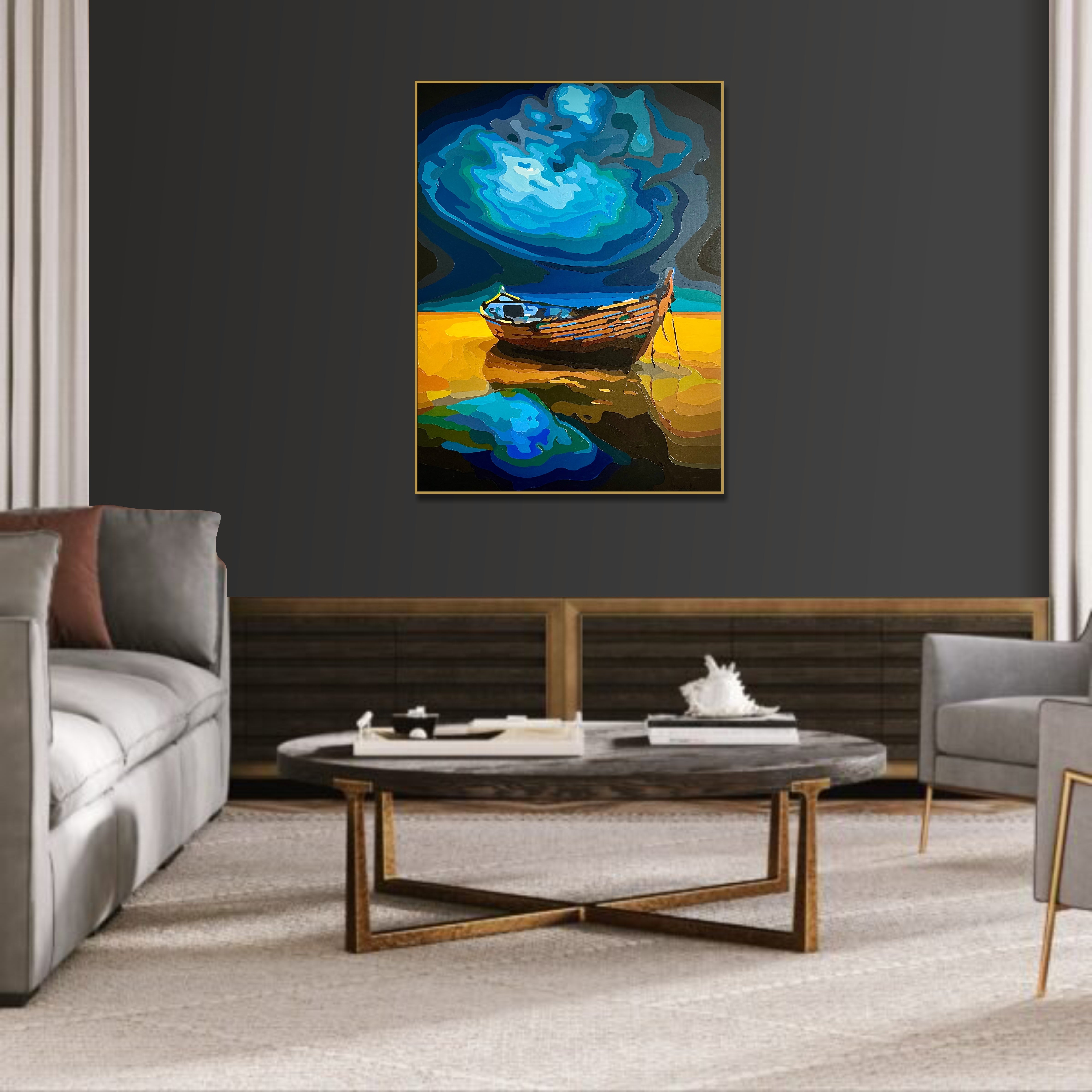 GOLDEN HORIZON: HOPE ON THE SEA 39.3"x31.5"