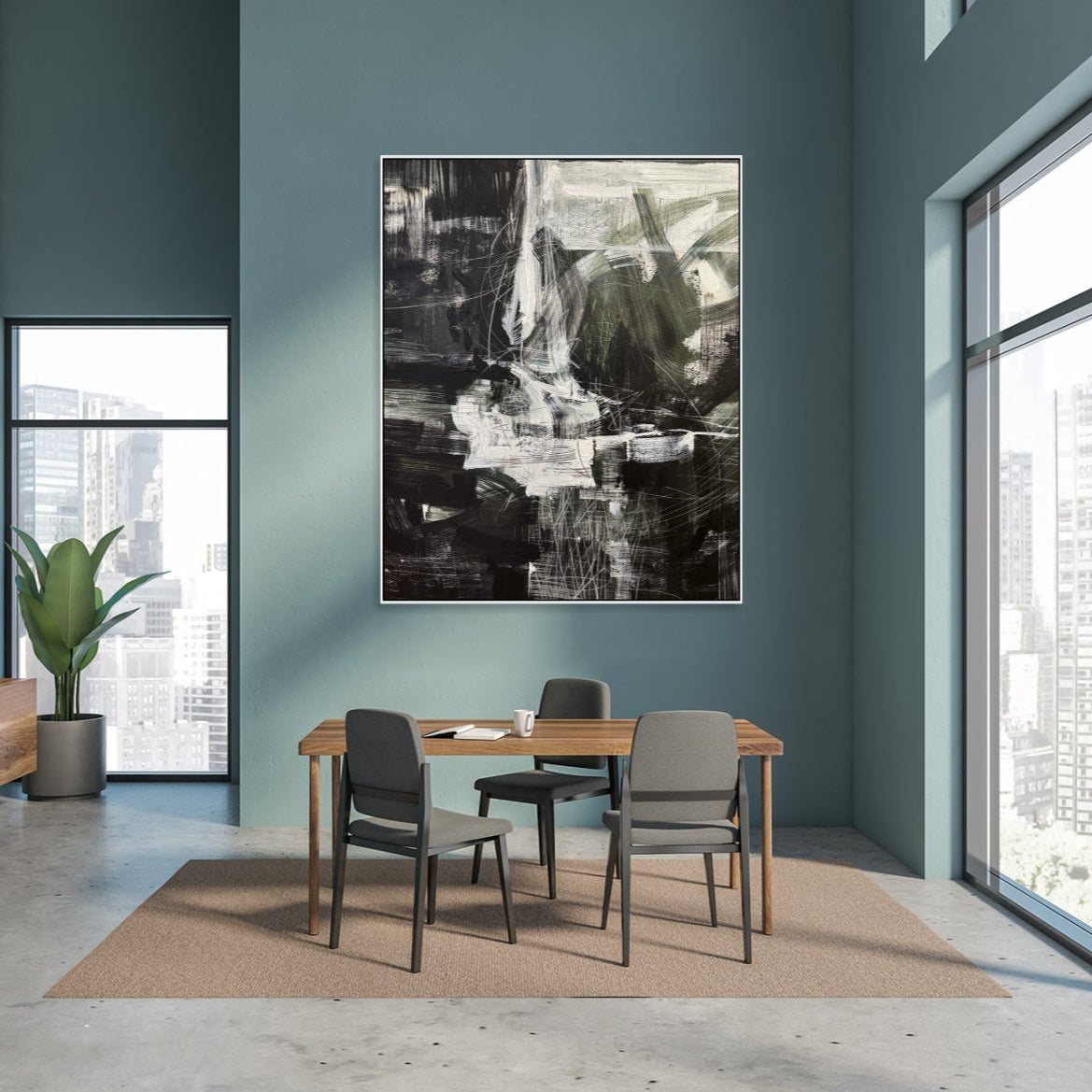 BLACK AND WHITE DYNAMIC 39.4"x31.5"