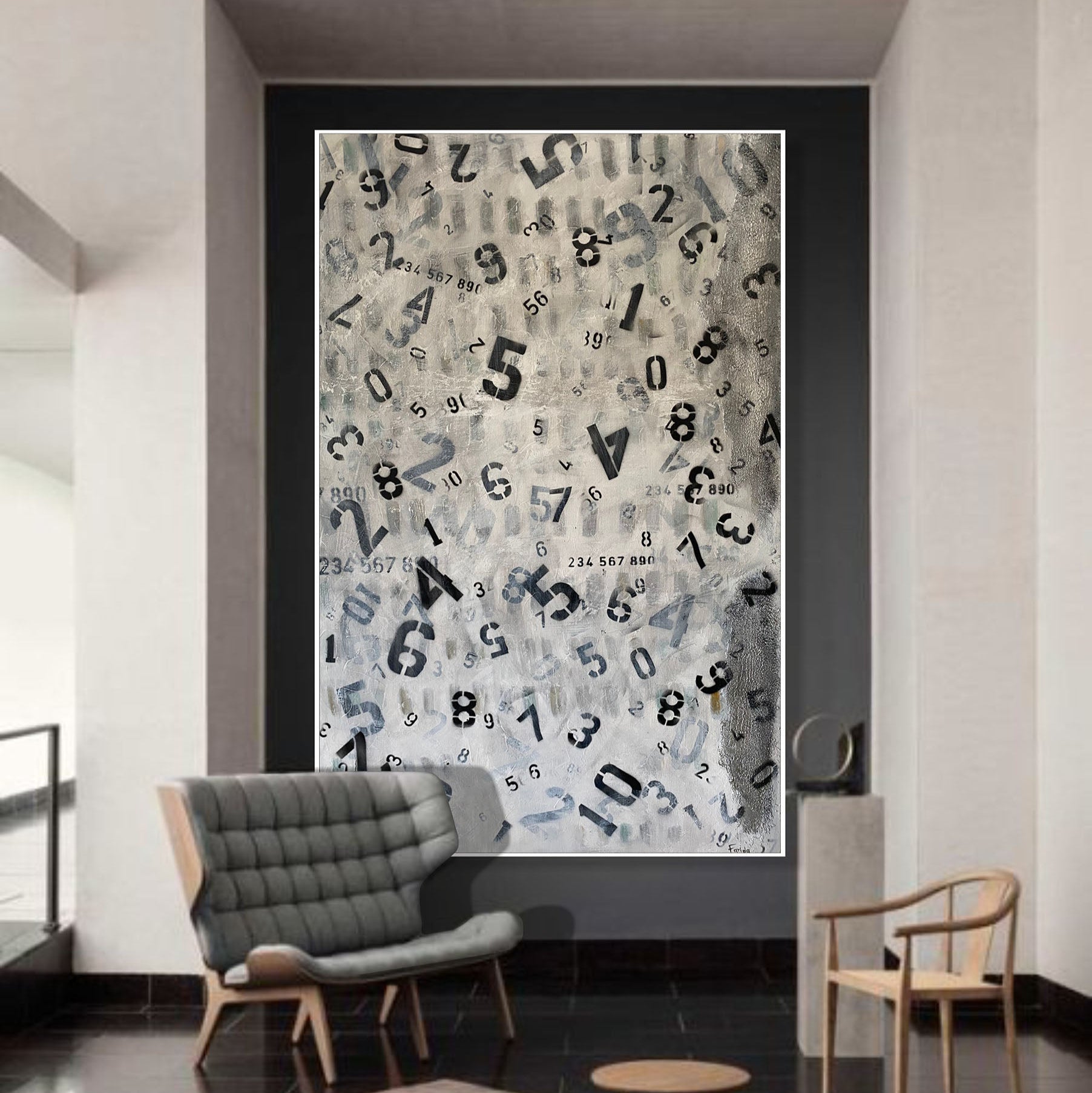 FALLING NUMBERS 54"x36"