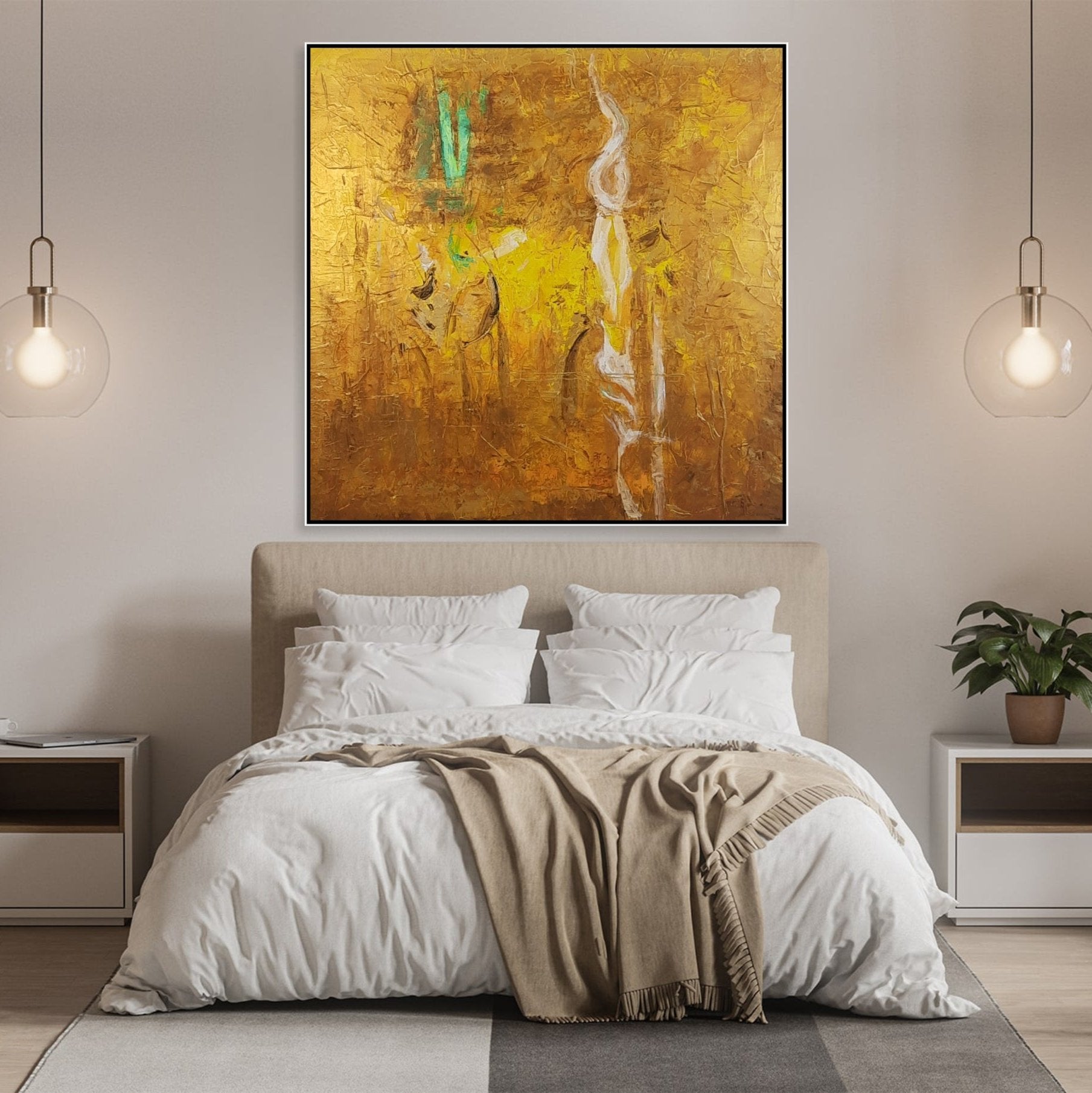 Gold abstract painting GOLD RUSH