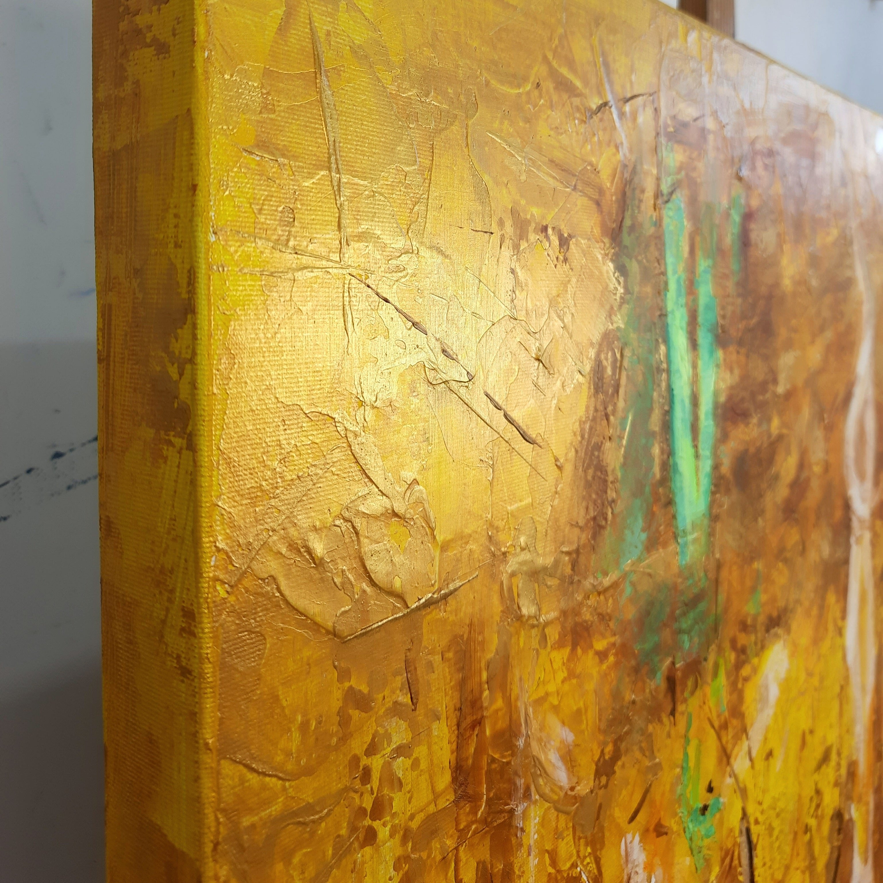 Gold abstract painting GOLD RUSH