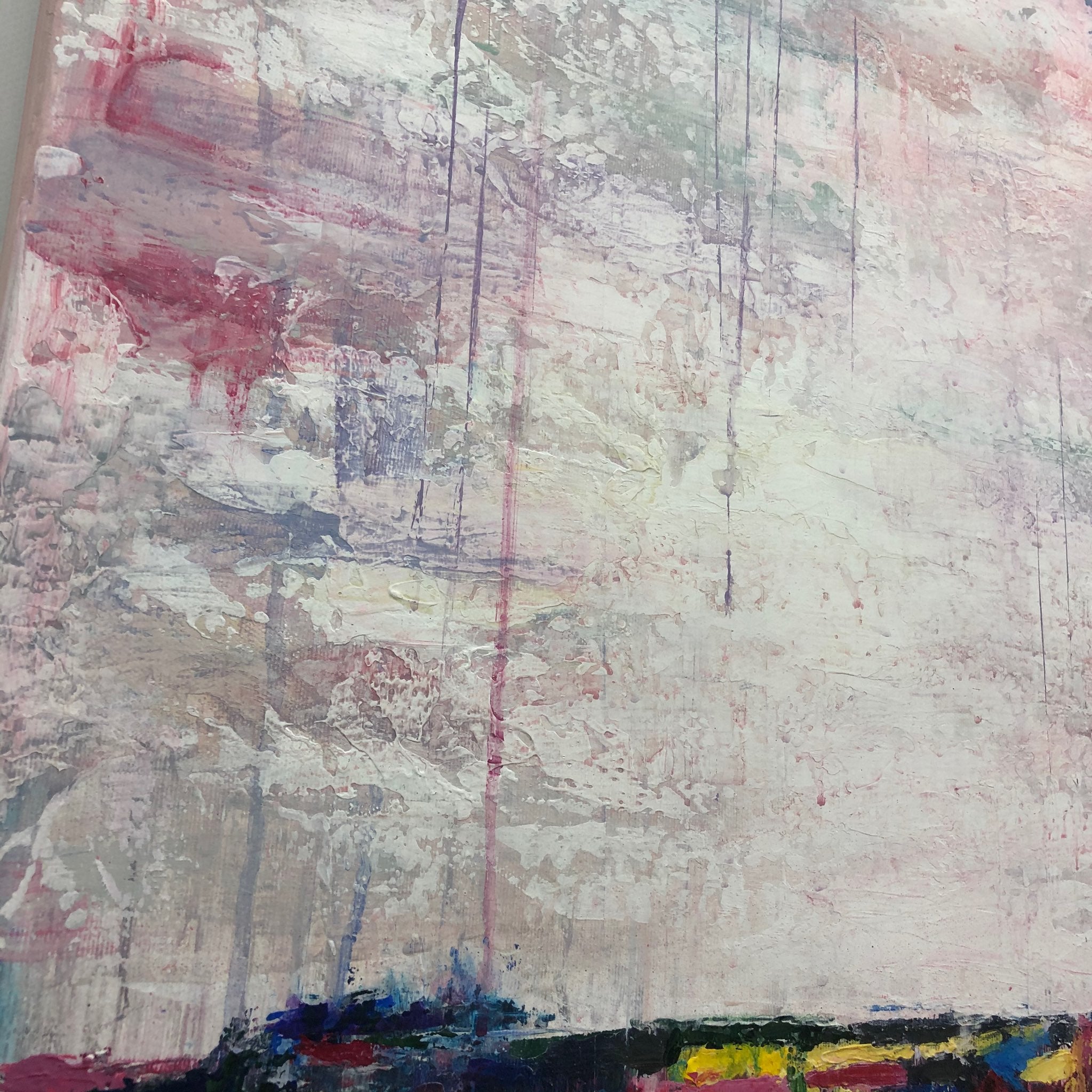 Abstract horizon wall art CRIMSON LAKE