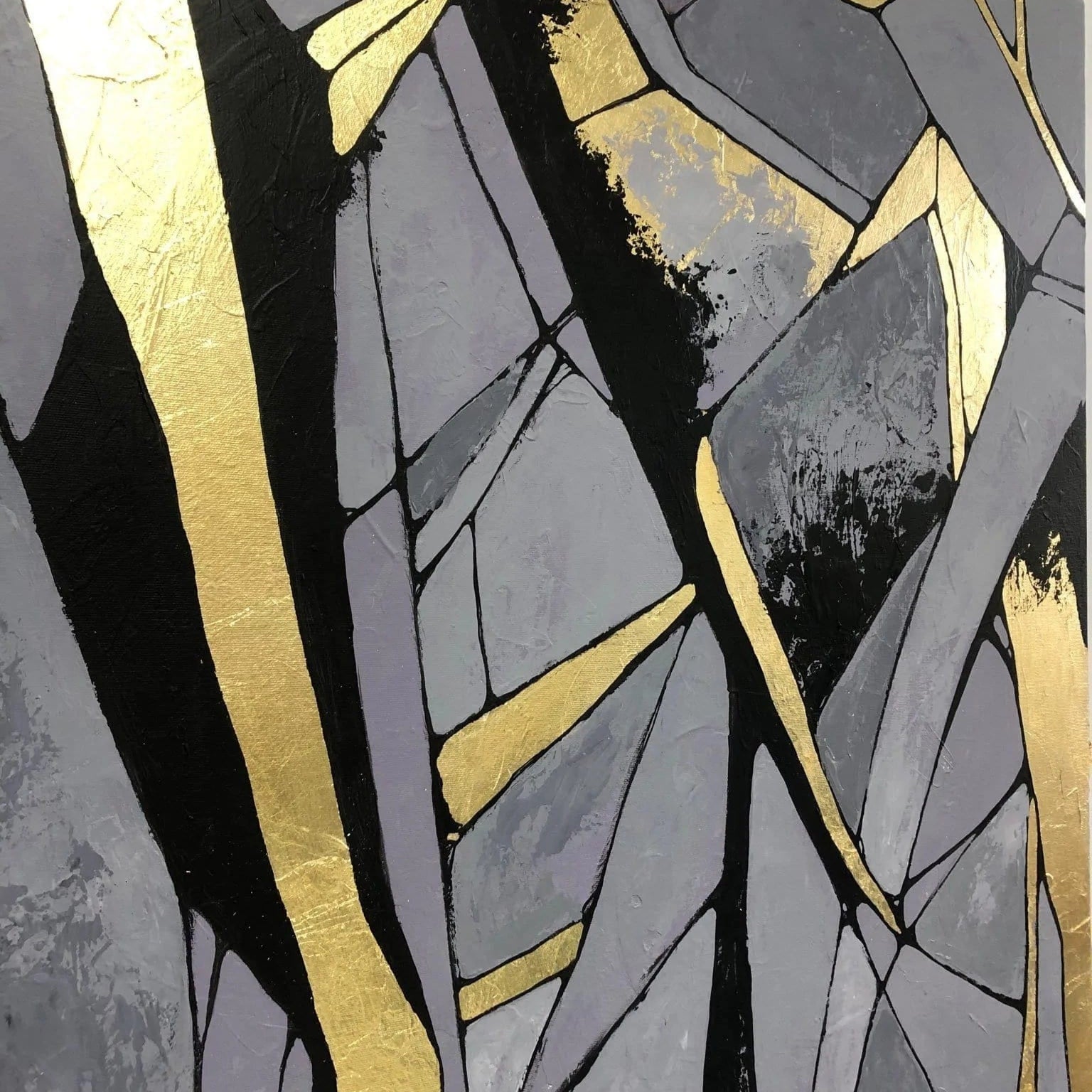 Vibrant textured abstract paintings set ROCK BLOOM