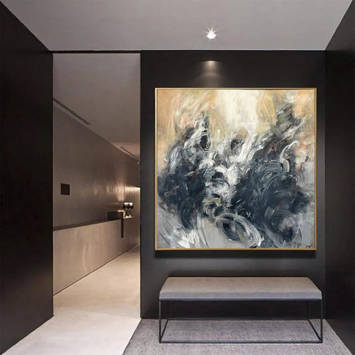 GRAYSCALE VORTEX 46"x46"