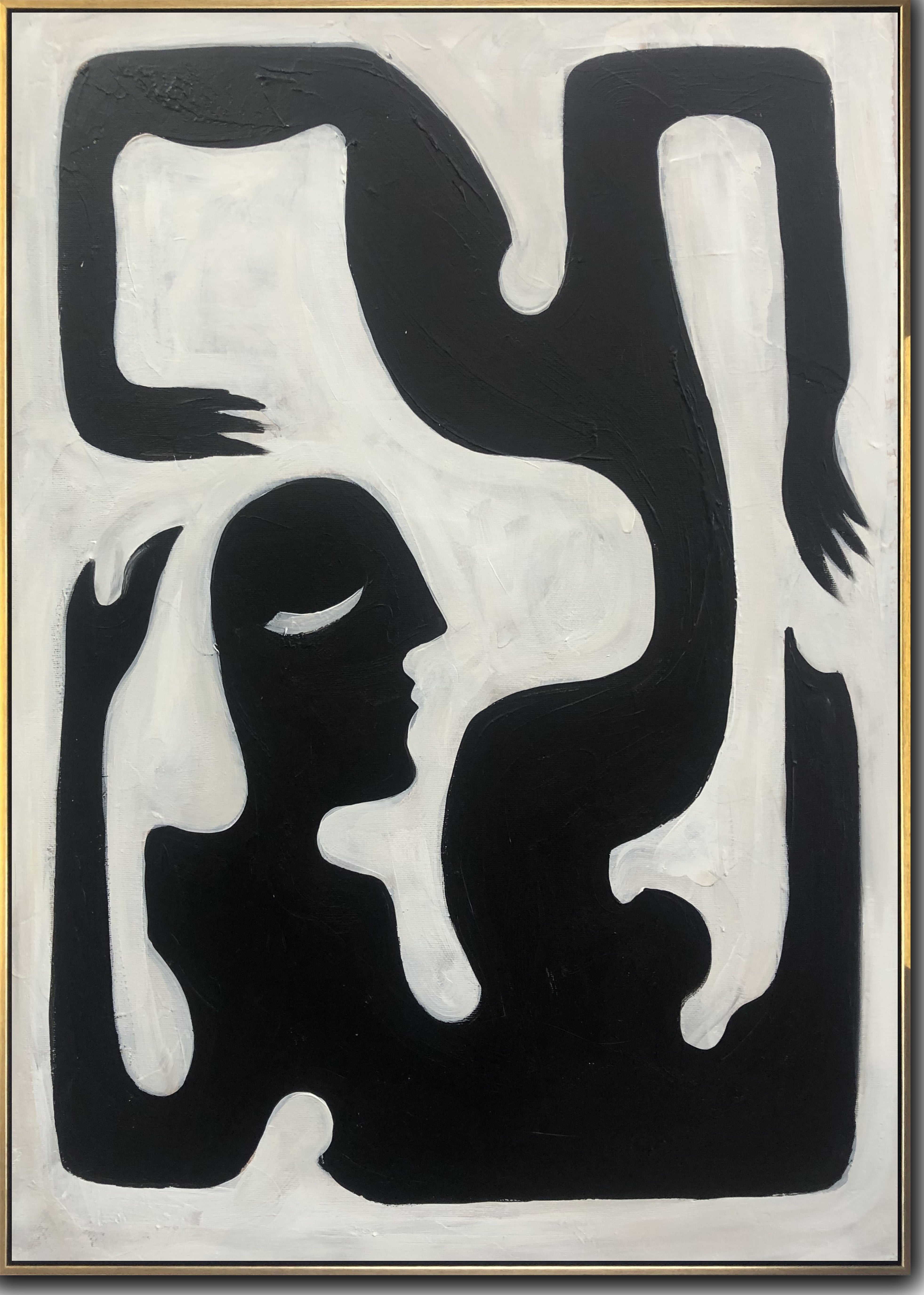 Black and white figurative art UPSIDE DOWN