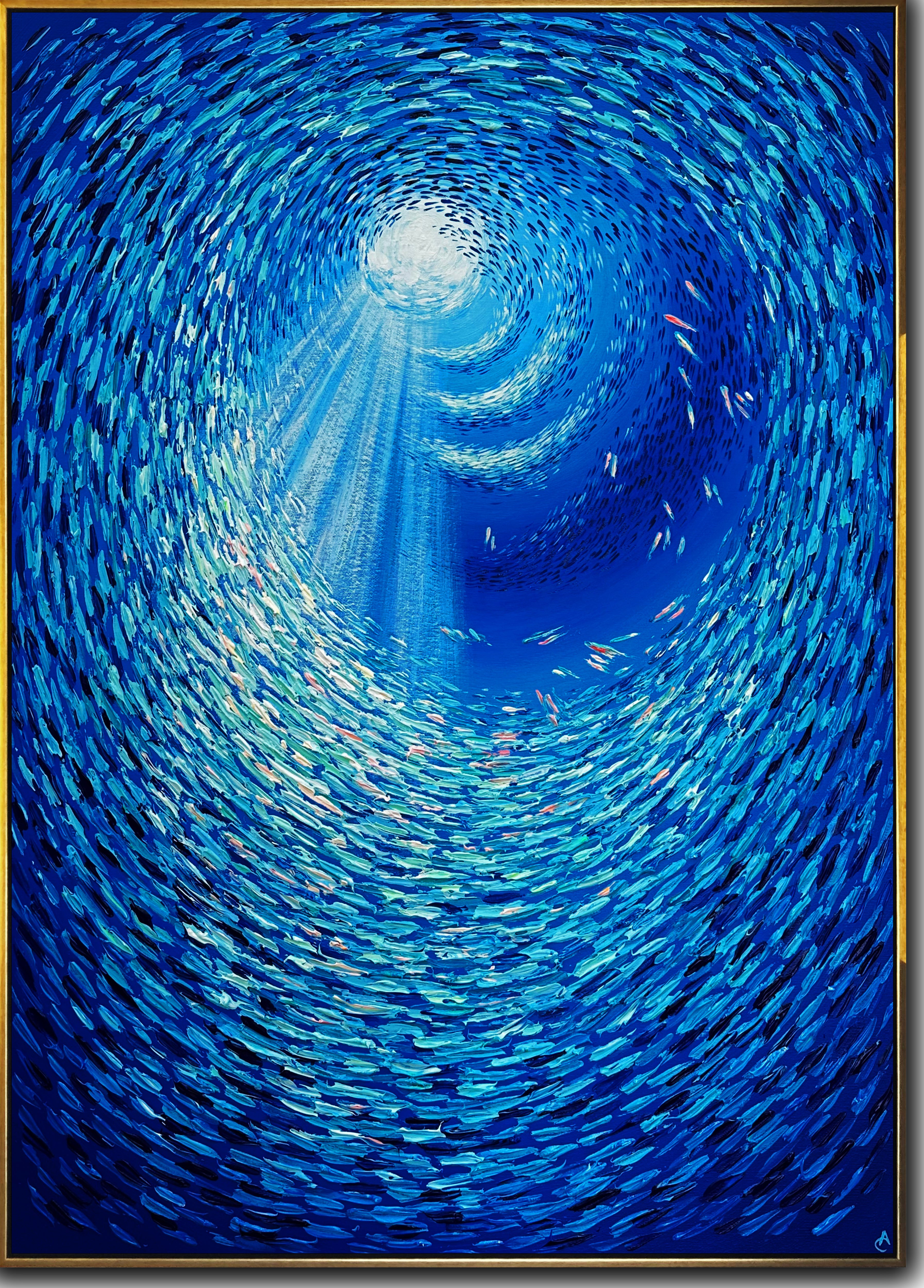 Colorful marine life painting FISH WHIRLPOOL