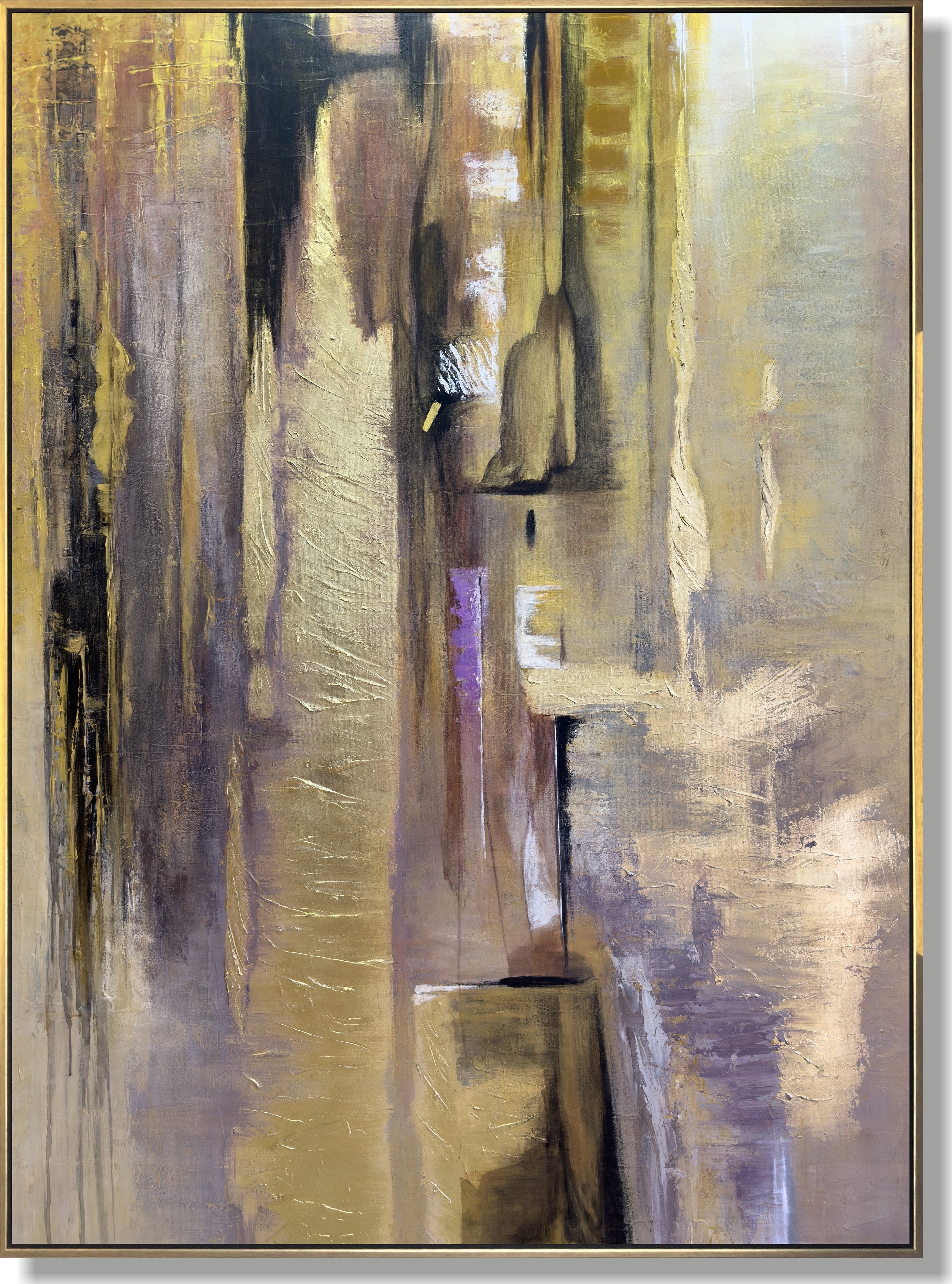 Golden leaf abstract painting RADIANCE OF ETERNITY