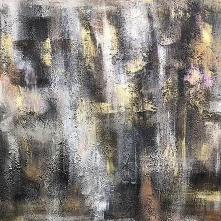 Rich textured custom acrylic painting SUNNY WOODS