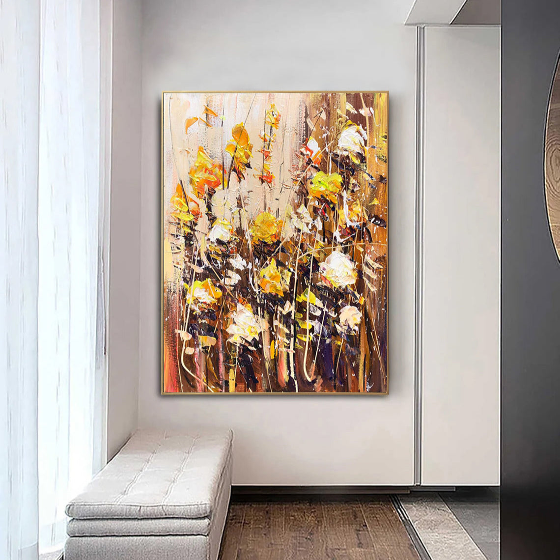 GOLDEN FLOWERS 32"x24"