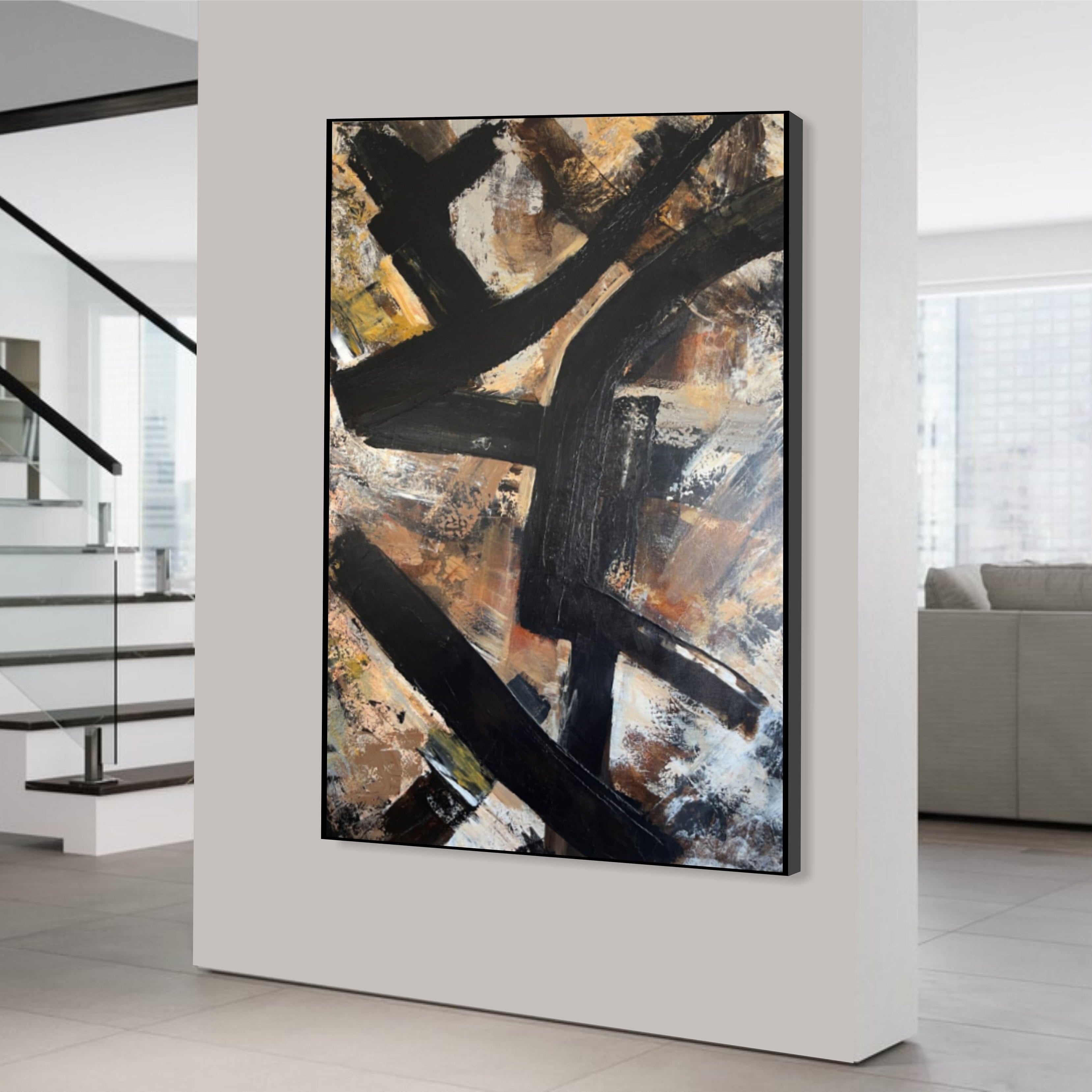 BLACK EXPRESSION 54"x36"