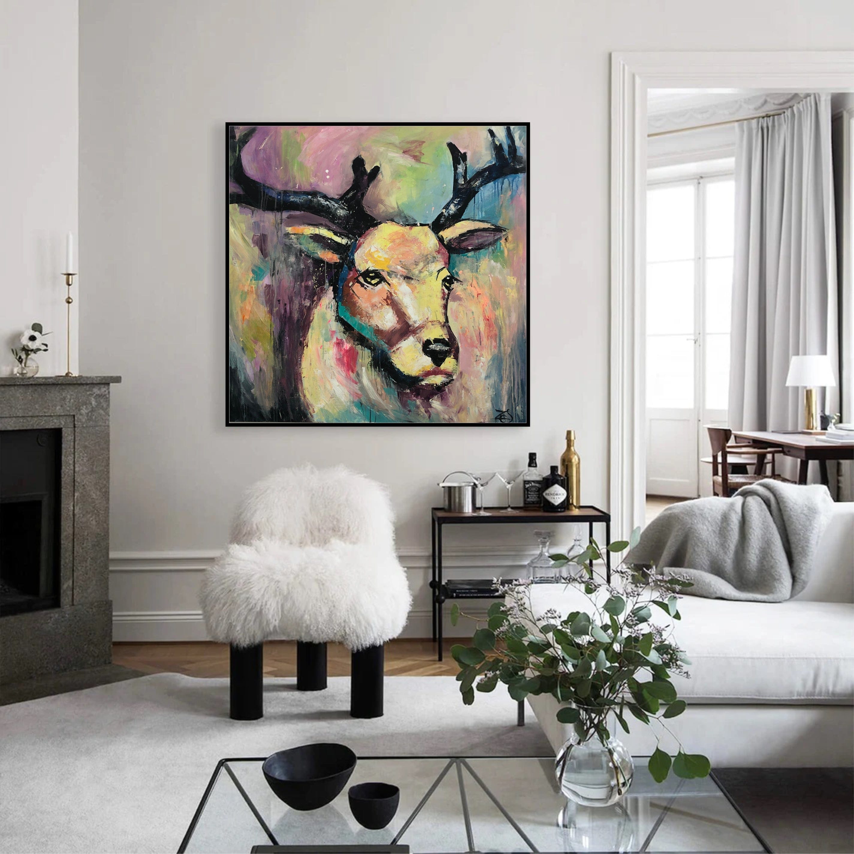 WILD DEER 40"x40"