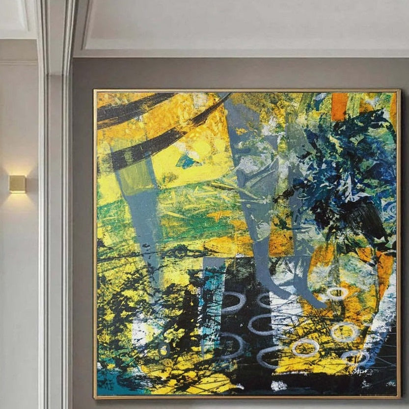 Expressive vibrant abstract modern painting BIZARRE WORLD