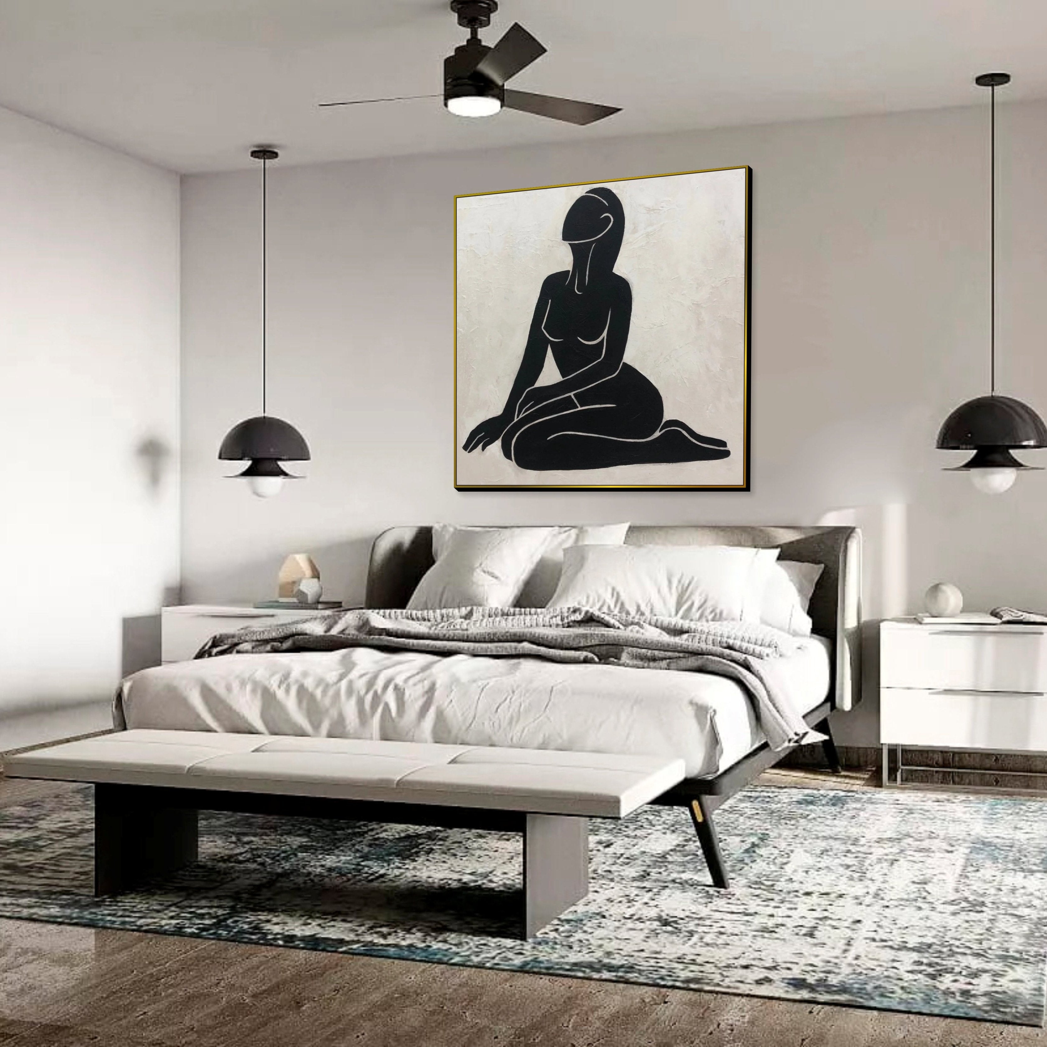 Monochrome figurative abstract art NAKED BEAUTY