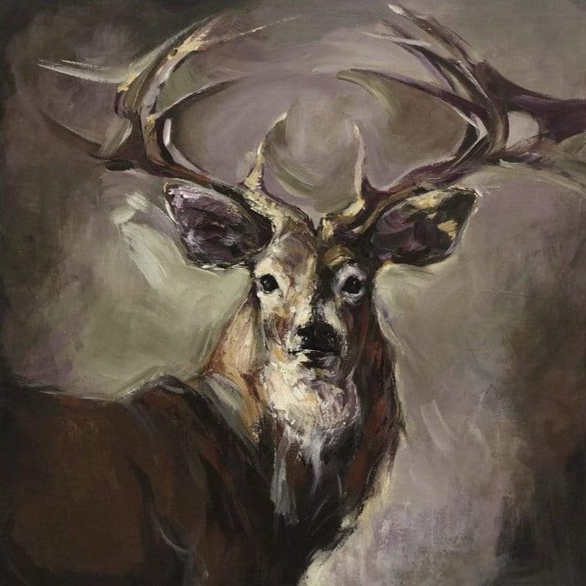 PROUD DEER Acrylic, Oil Painting on Canvas Sold to Carrie on January 2025 in size 40"x40"