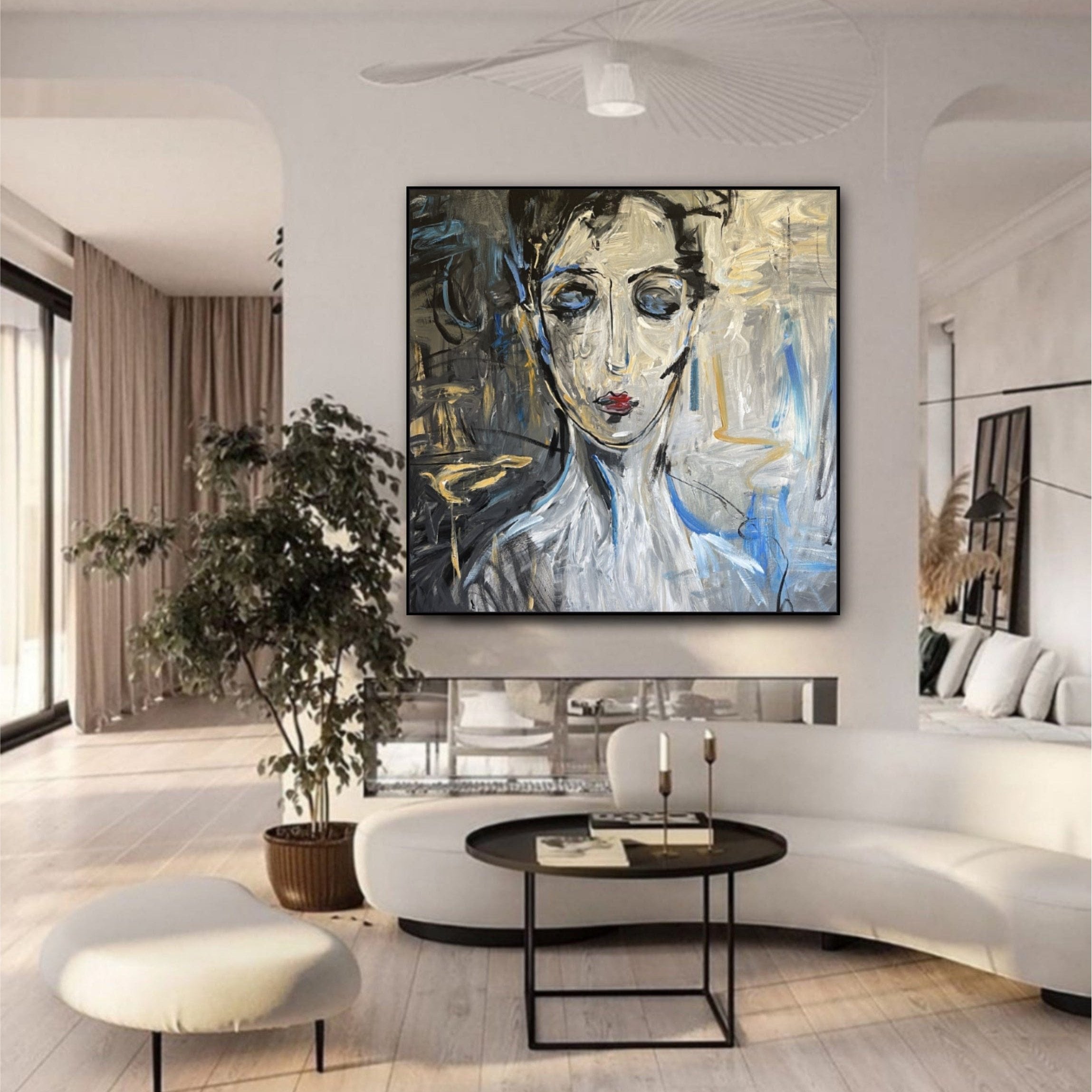 PENSIVE JACQUELINE 46"x46"