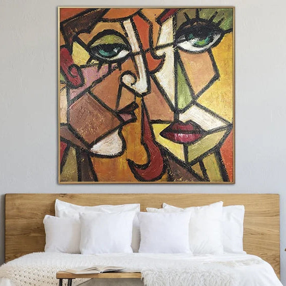 Modern cubism faces artwork FIDELITY OF LOVE