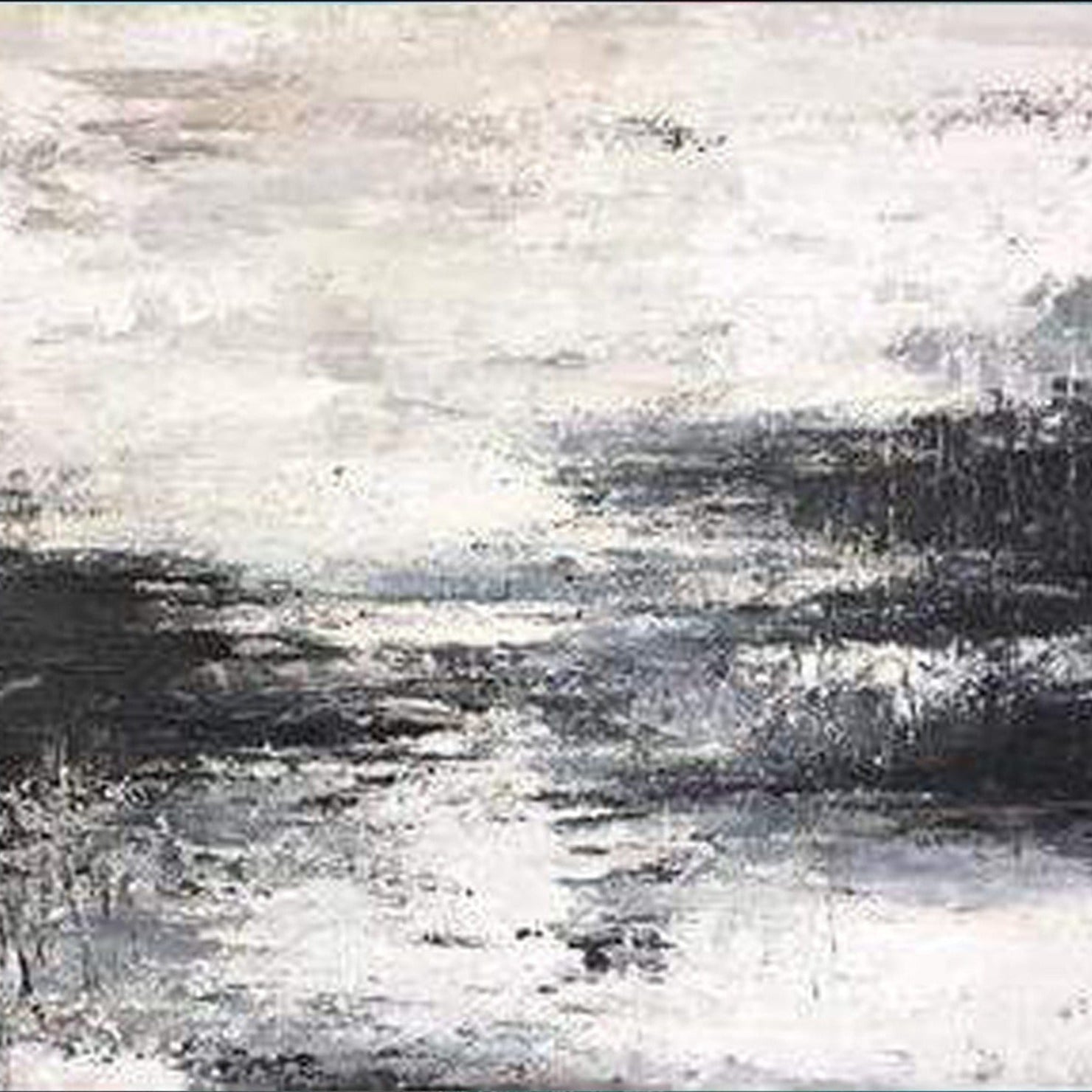 Modern neutral abstract minimalist art FOGGY MORNING