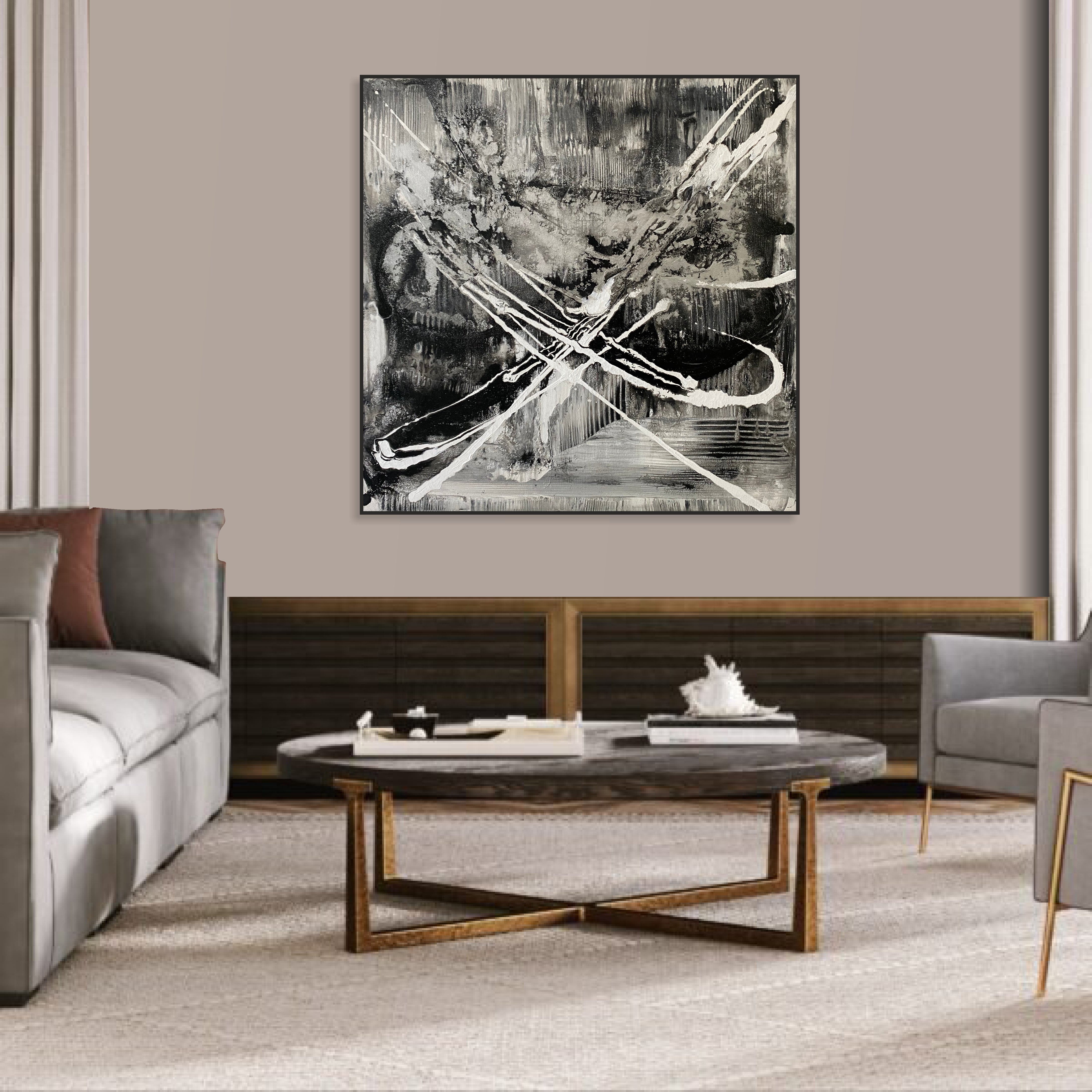 MONOCHROMATIC MAELSTROM 26"x26"